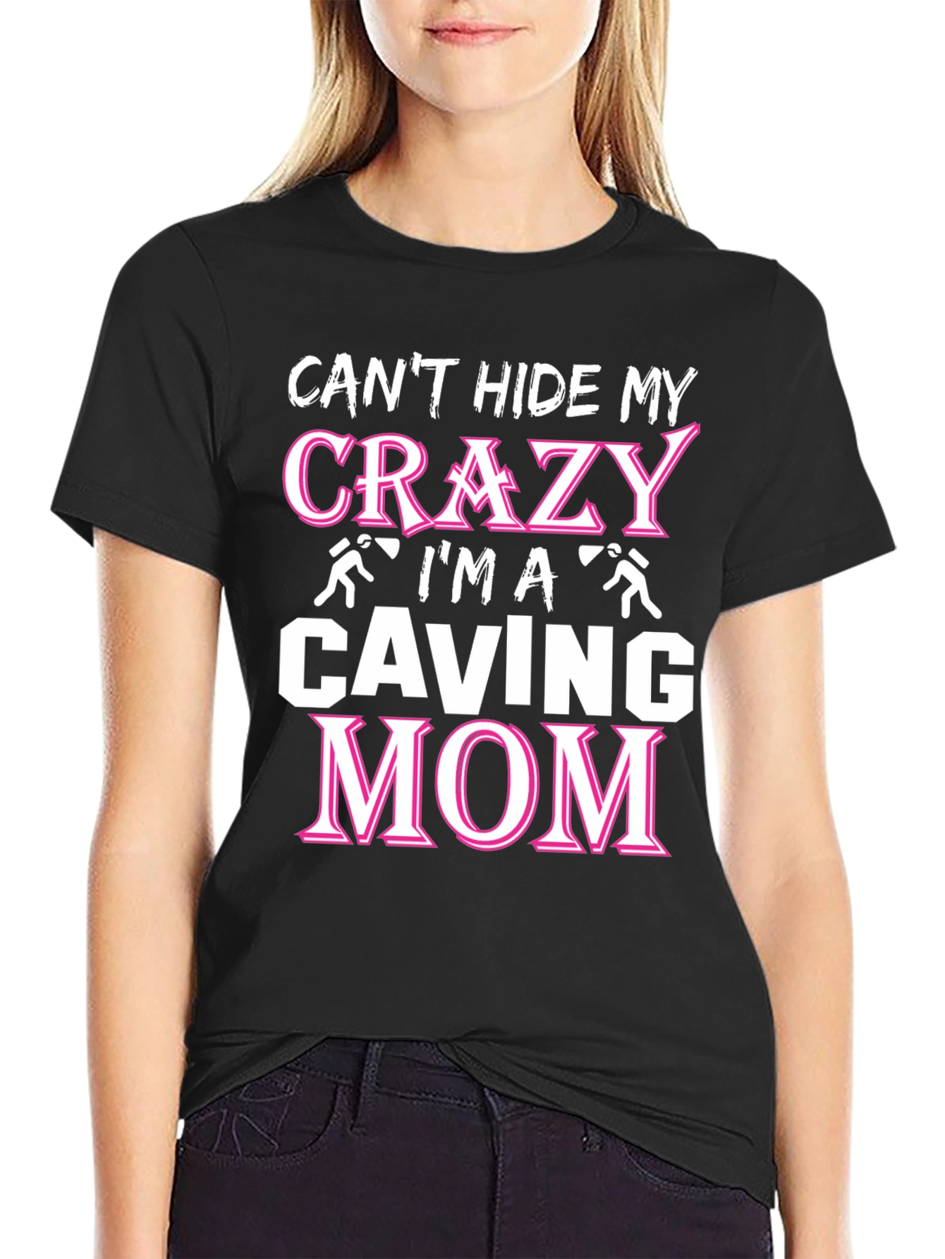 Crazy Caving Mom T-Shirt - Black