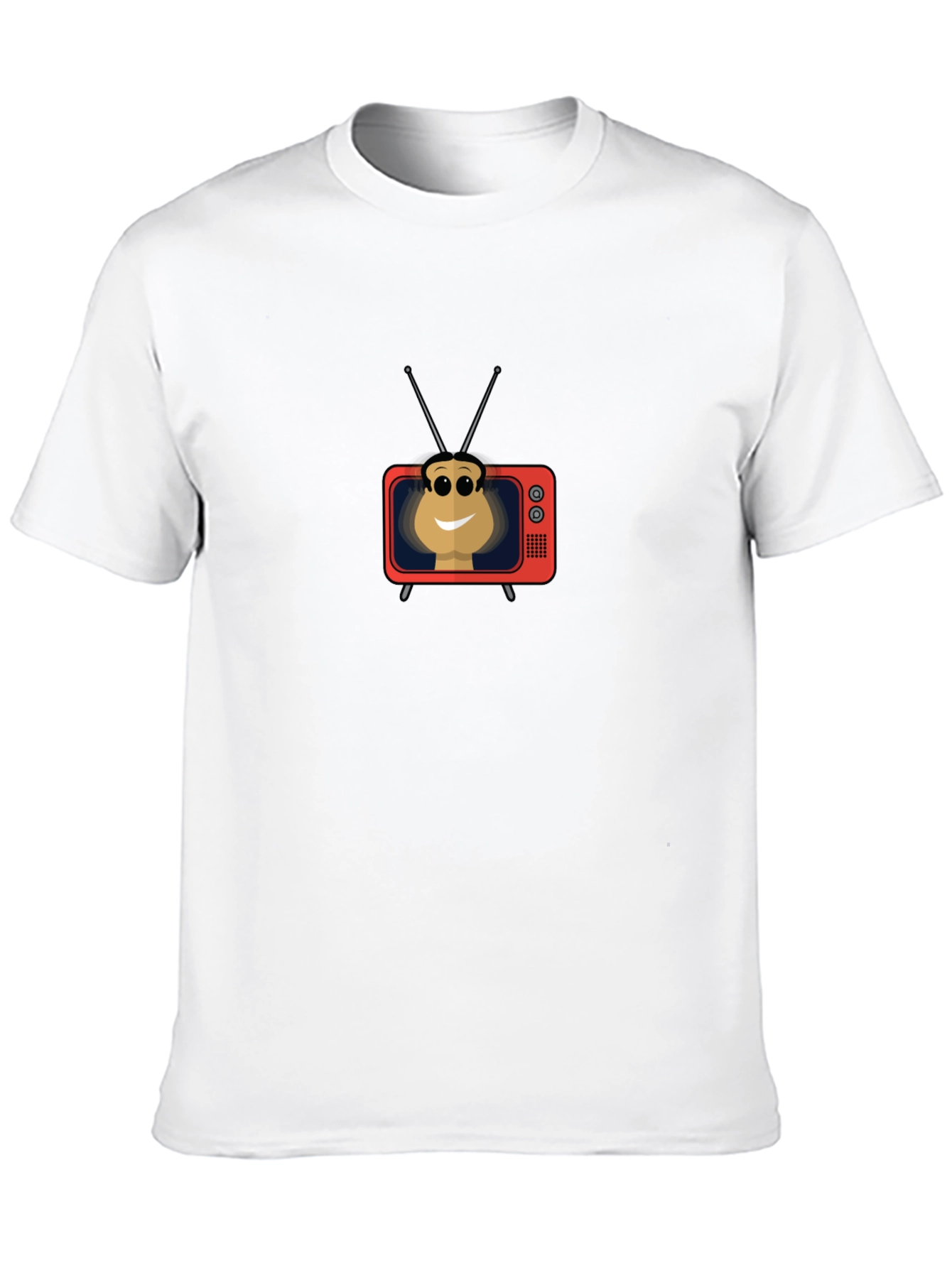 Retro TV Head Graphic Tee - Black Casual Shirt
