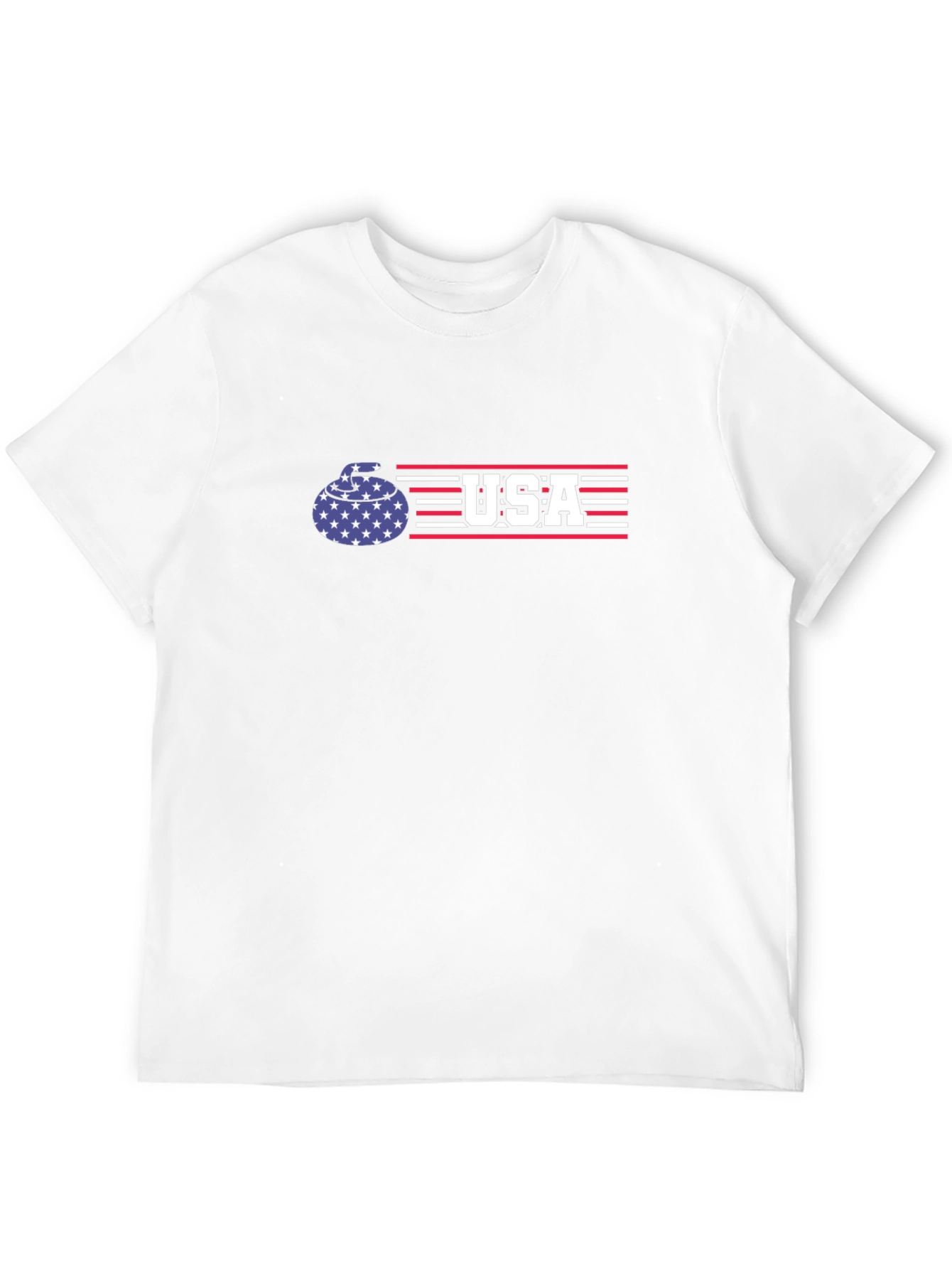 USA Curling Patriotic Graphic T-Shirt