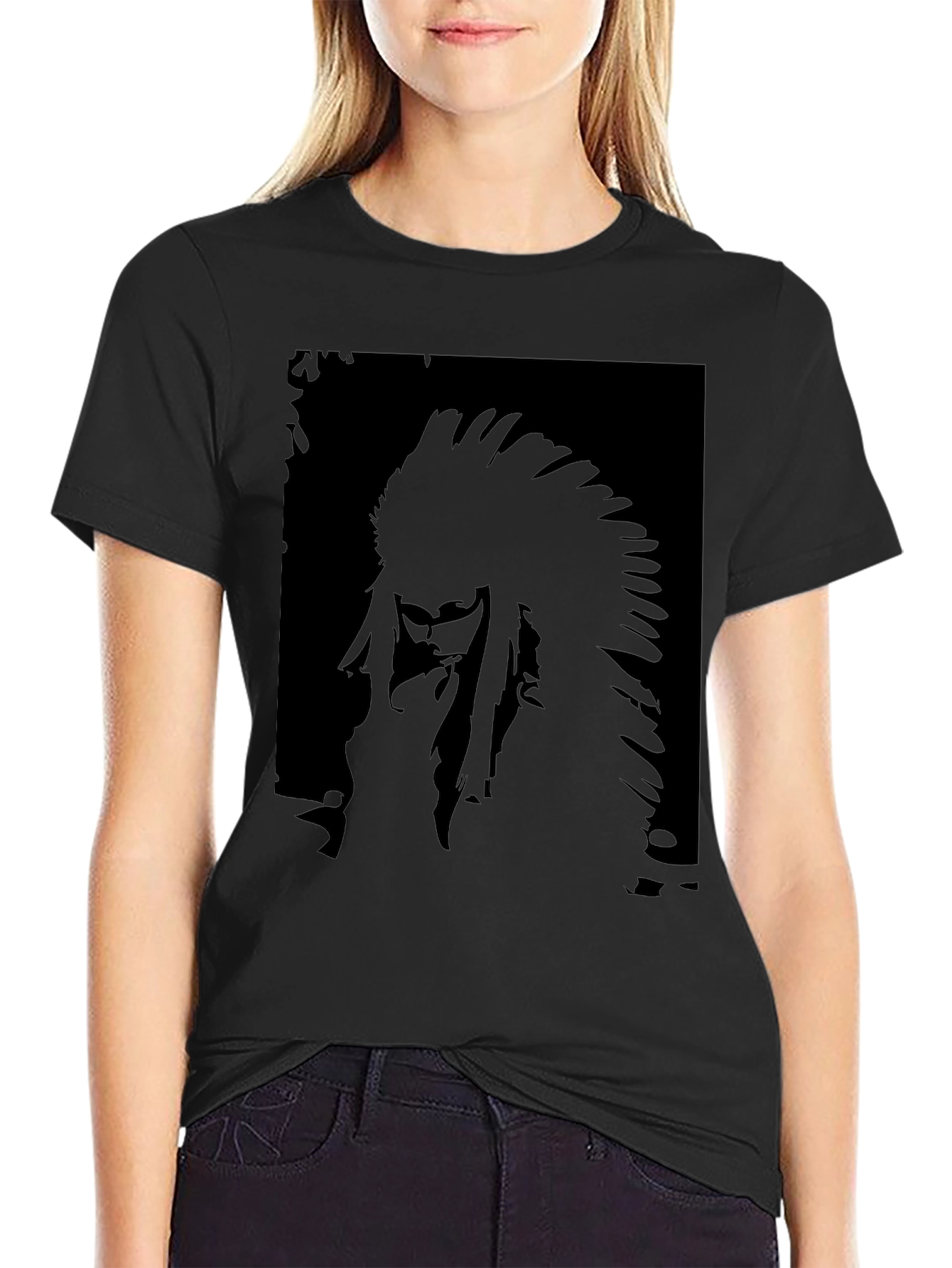 Black T-Shirt with Chief Graphic
