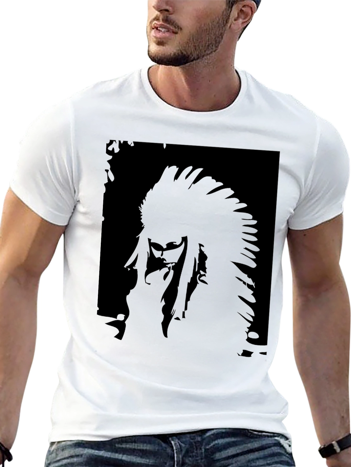 Black T-Shirt with Chief Graphic