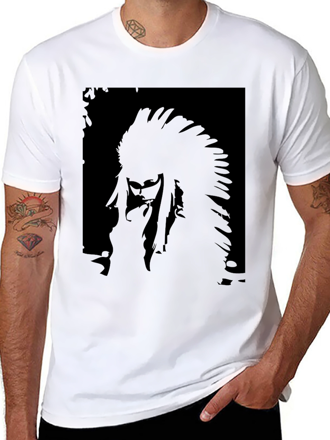 Black T-Shirt with Chief Graphic