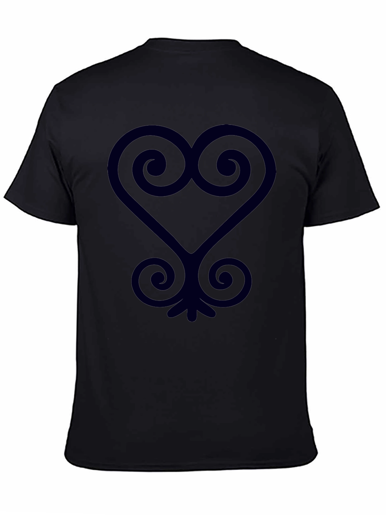 Black T-Shirt with Adinkra Heart Symbol