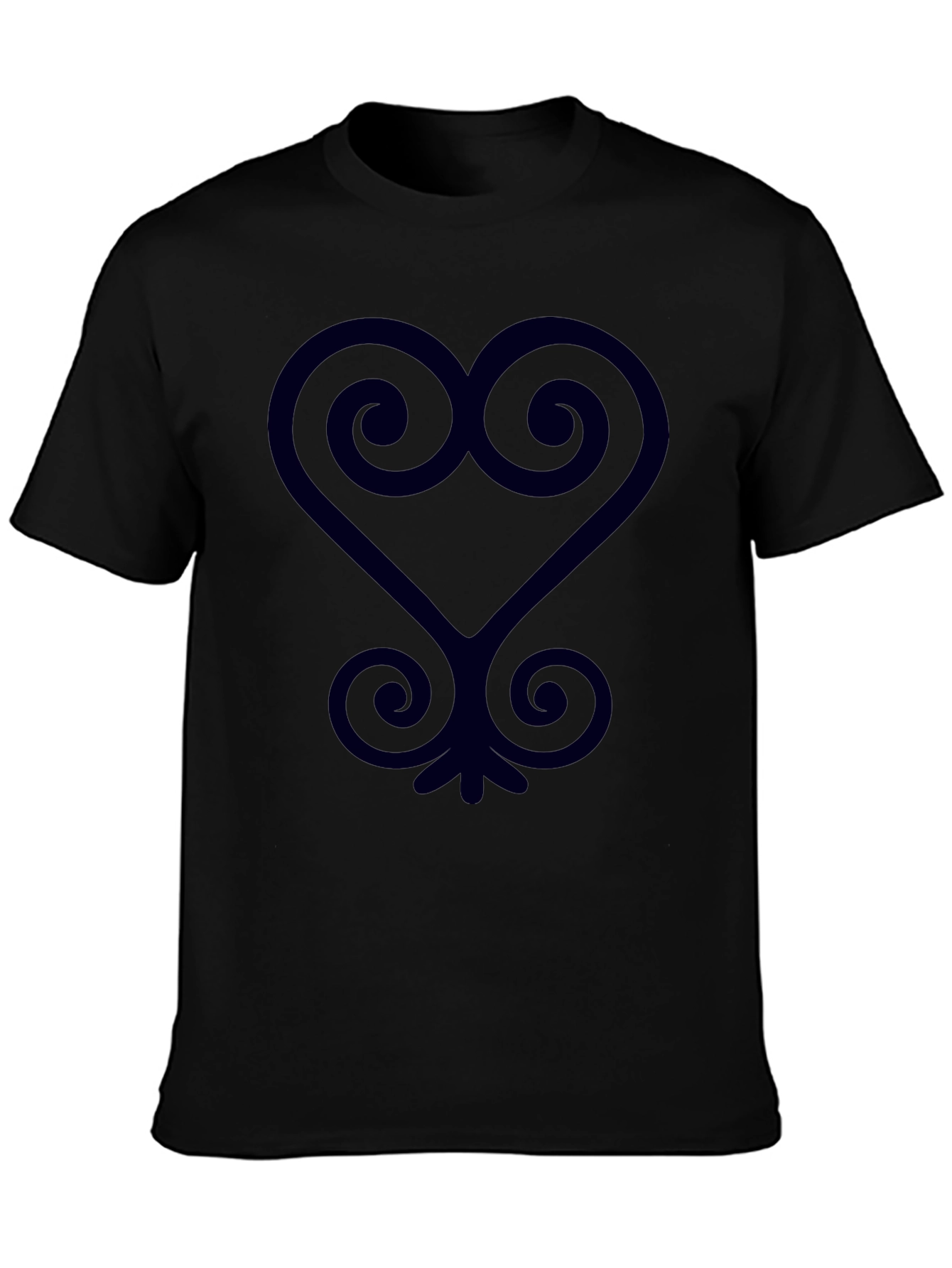Black T-Shirt with Adinkra Heart Symbol