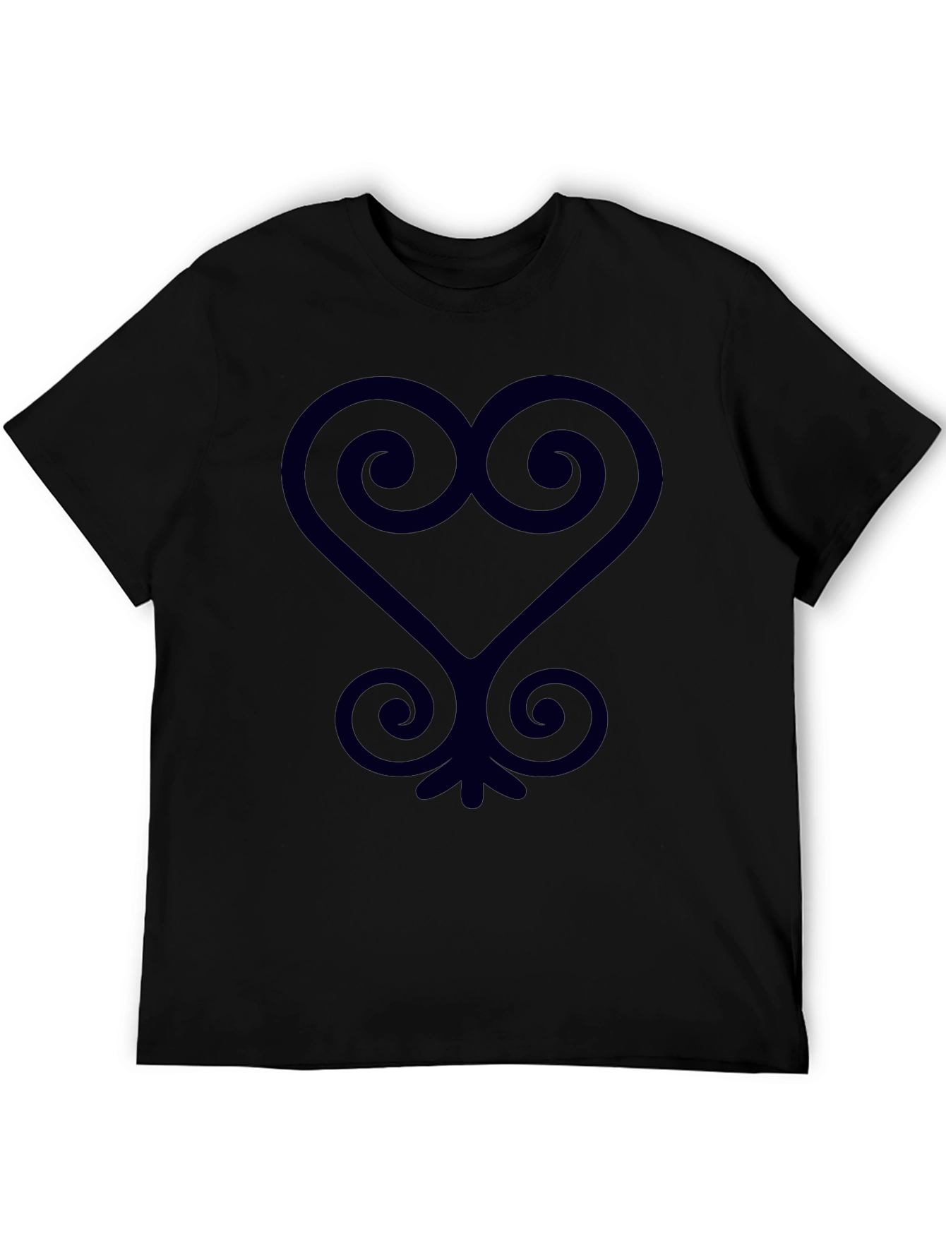 Black T-Shirt with Adinkra Heart Symbol