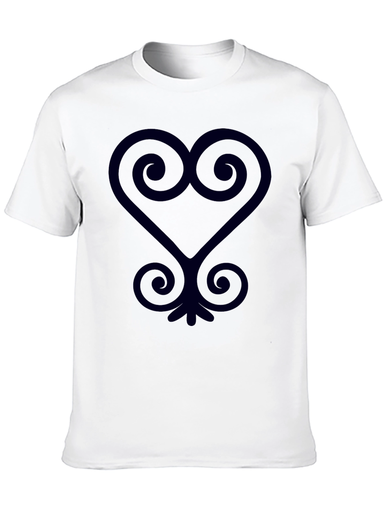 Black T-Shirt with Adinkra Heart Symbol