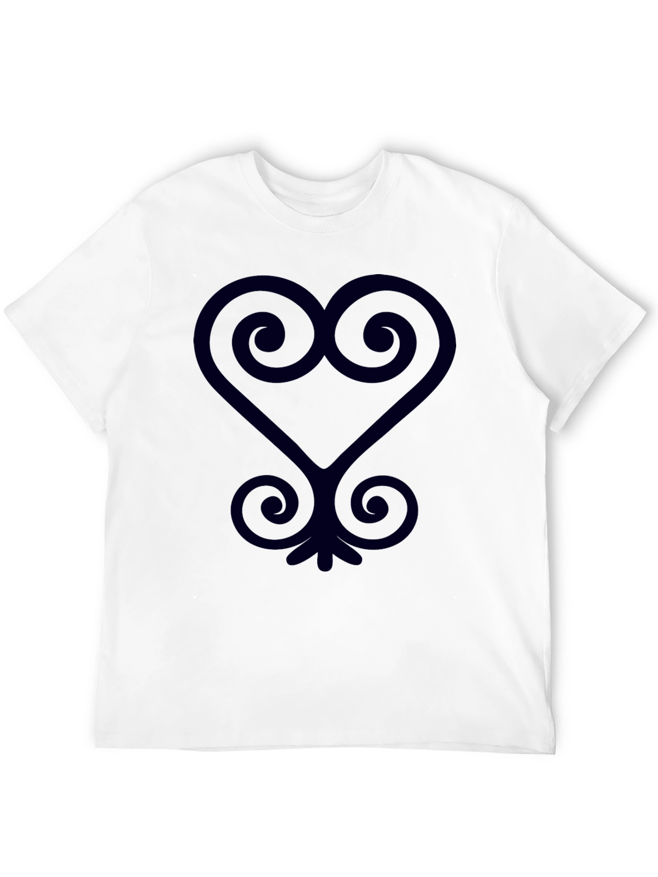 Black T-Shirt with Adinkra Heart Symbol