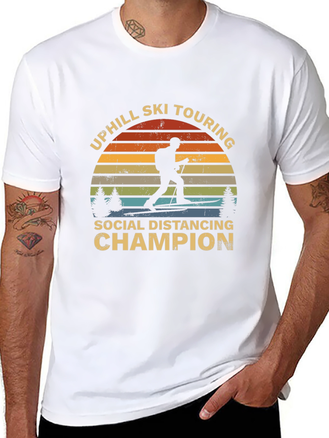 Uphill Ski Touring Social Distancing Champion Tee