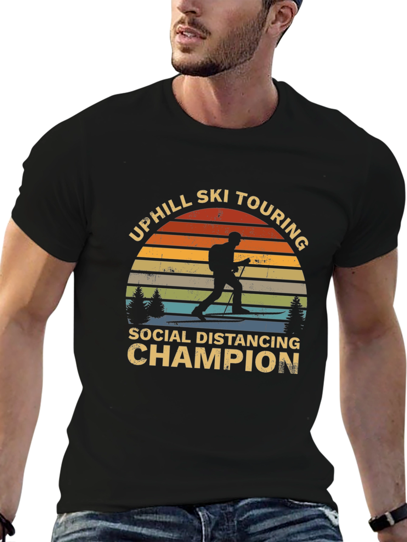 Uphill Ski Touring Social Distancing Champion Tee