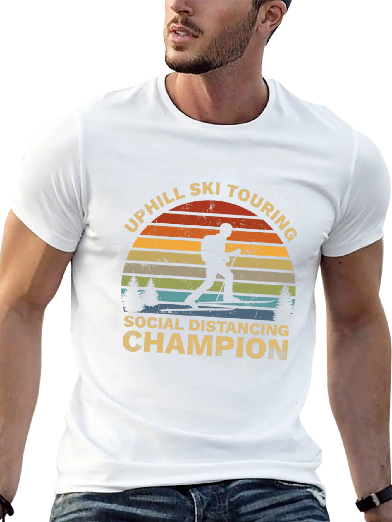 Uphill Ski Touring Social Distancing Champion Tee