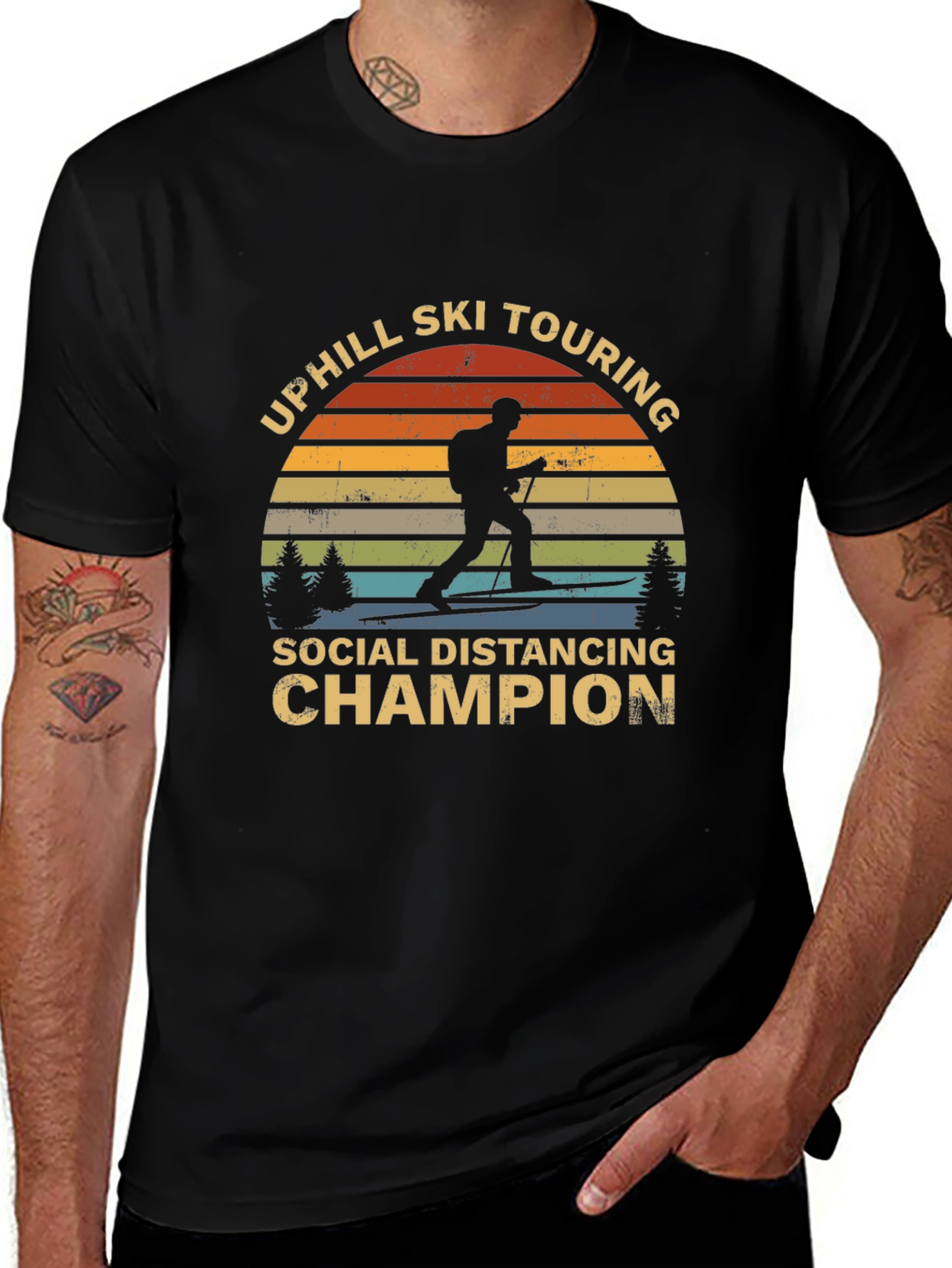 Uphill Ski Touring Social Distancing Champion Tee