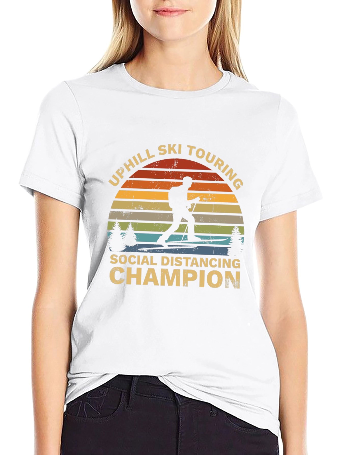 Uphill Ski Touring Social Distancing Champion Tee