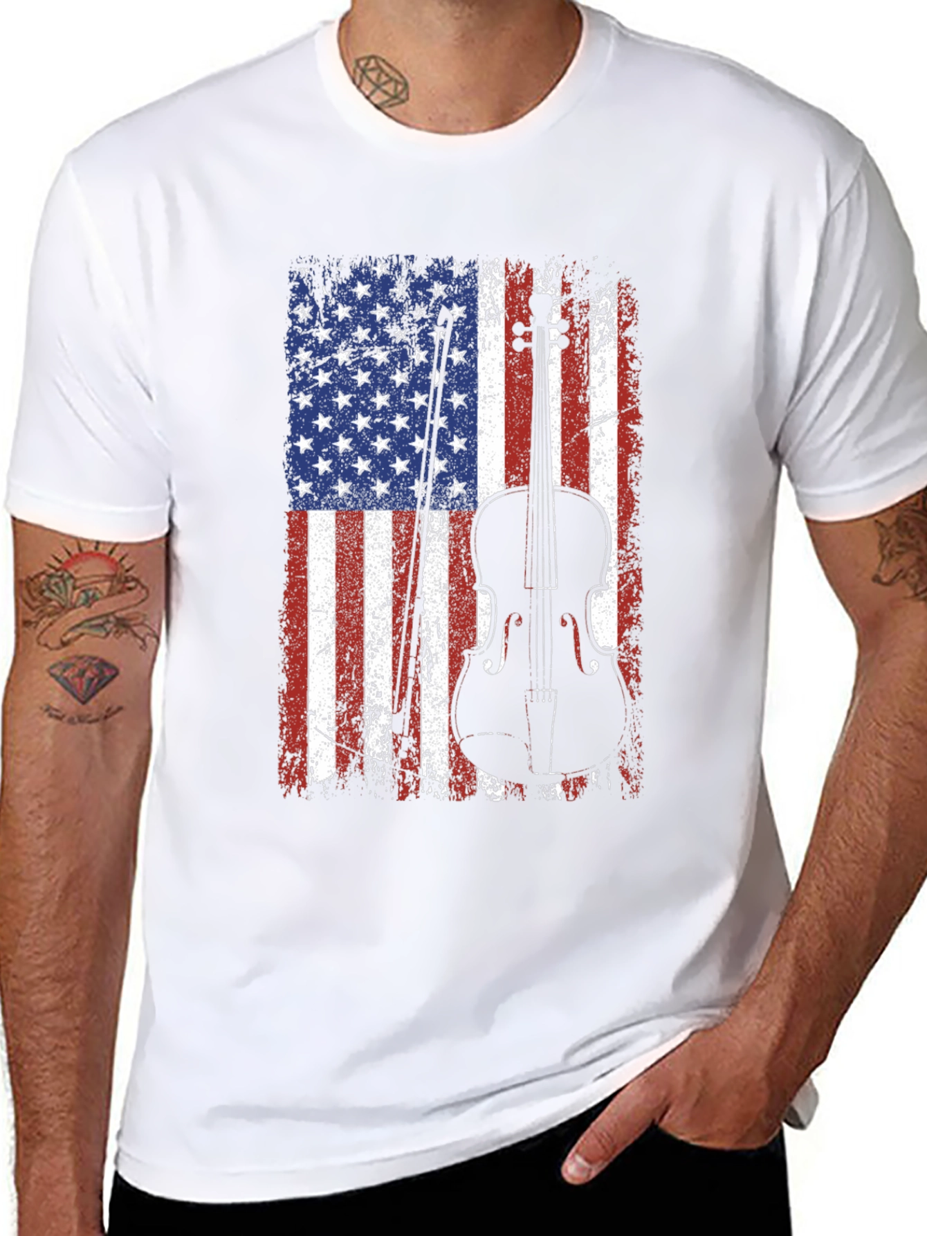 American Flag Fiddle T-Shirt