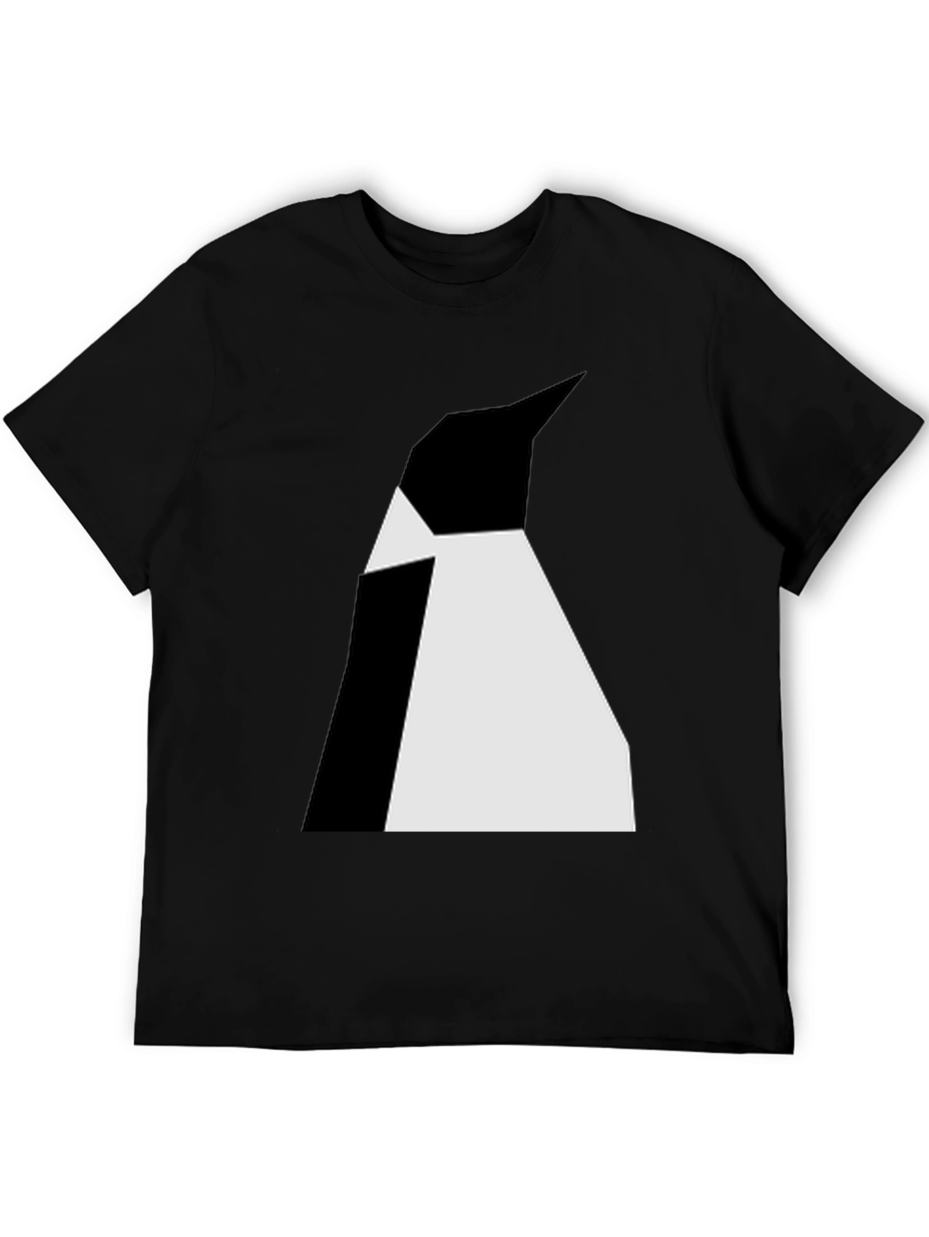 Abstract Penguin Graphic Tee - Black Unisex T-Shirt