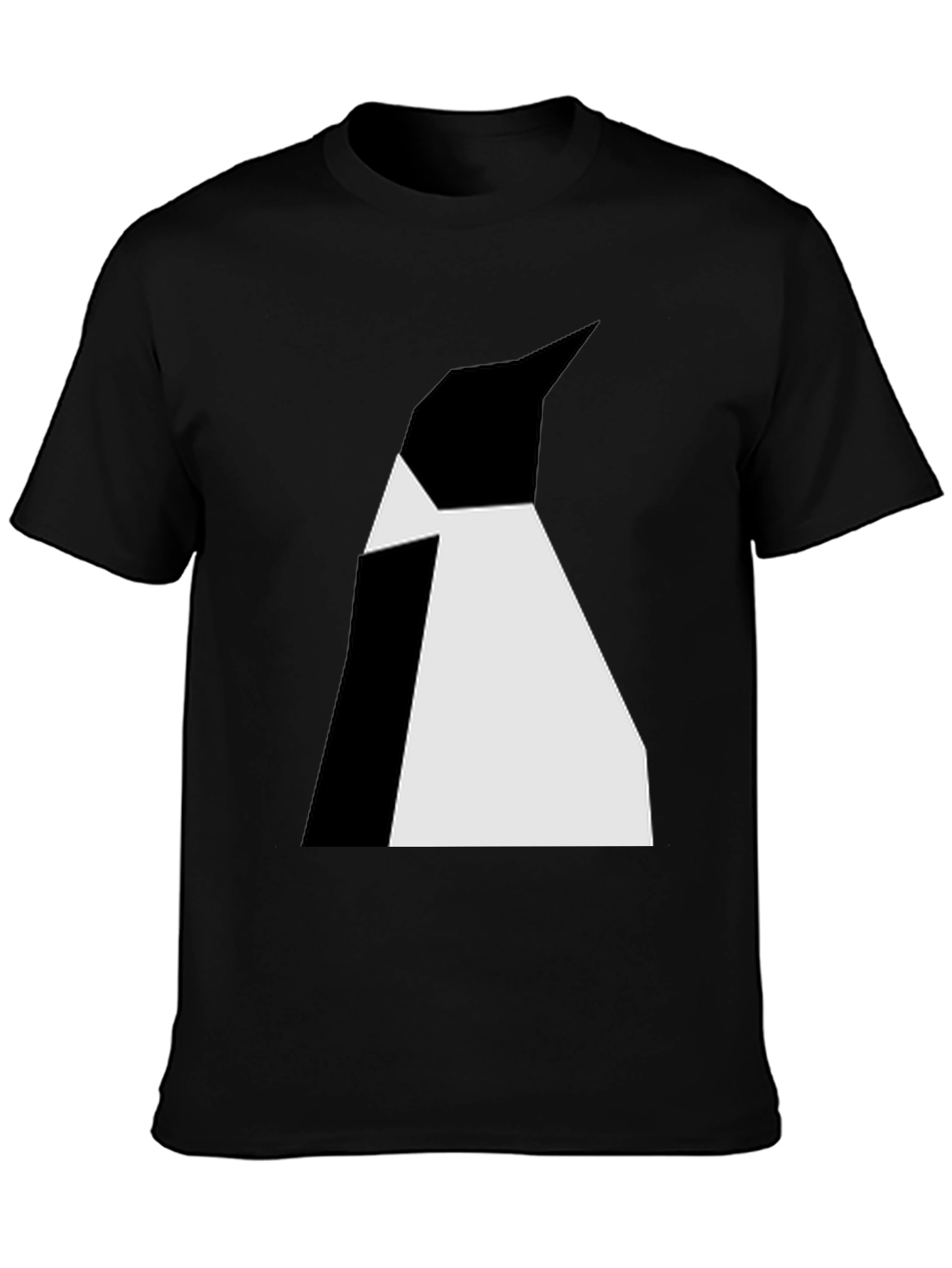 Abstract Penguin Graphic Tee - Black Unisex T-Shirt