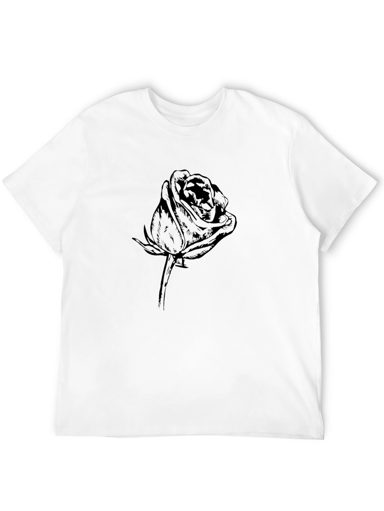 Black Rose Graphic Tee - Mens Casual T-Shirt