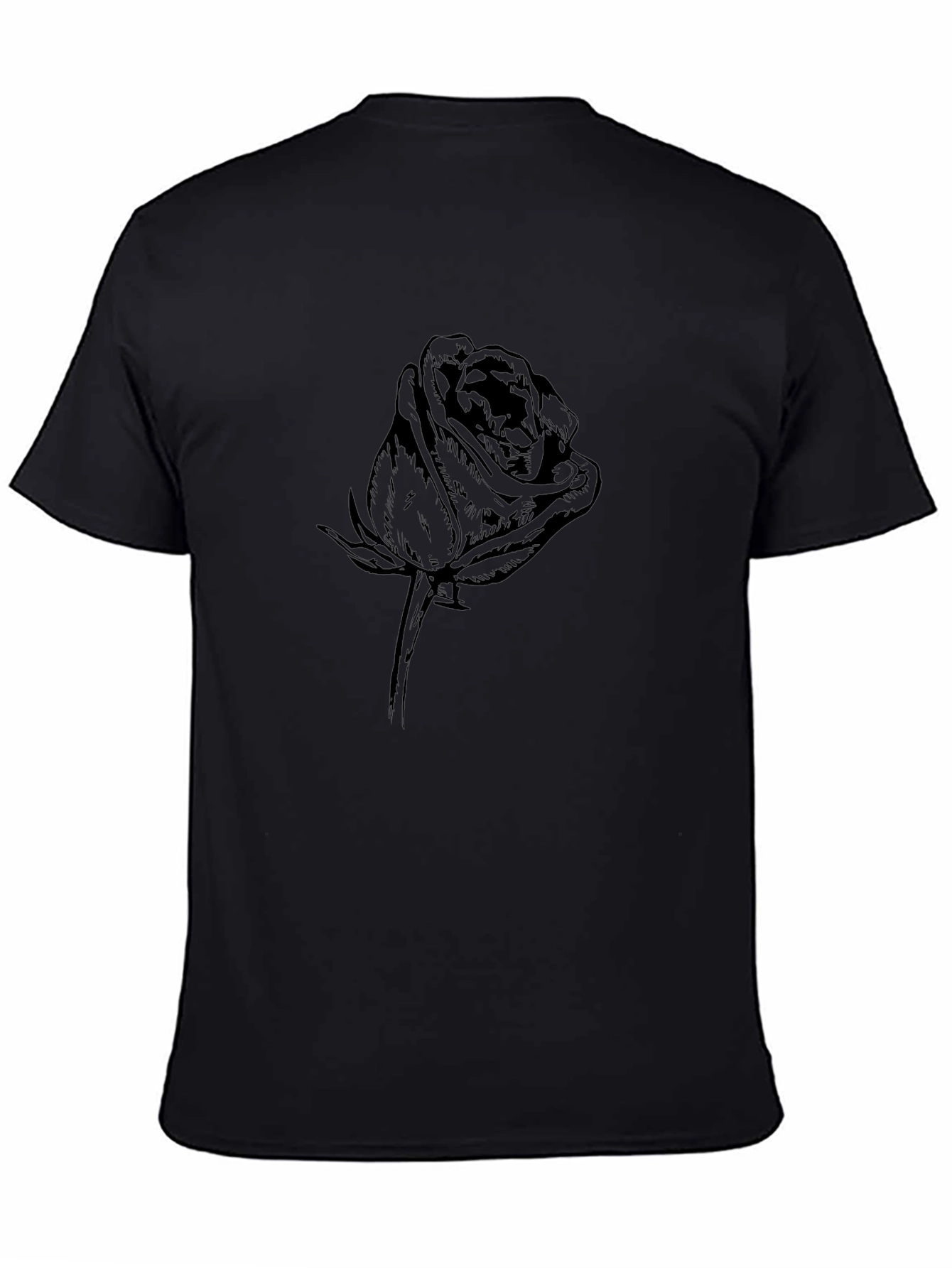 Black Rose Graphic Tee - Mens Casual T-Shirt