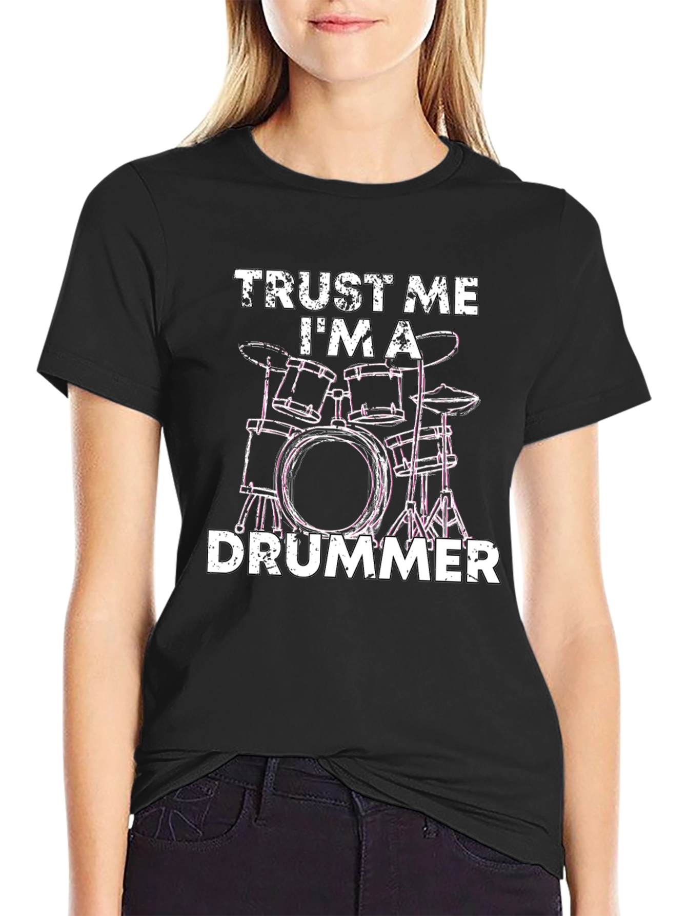Trust Me Im a Drummer T-Shirt - Black