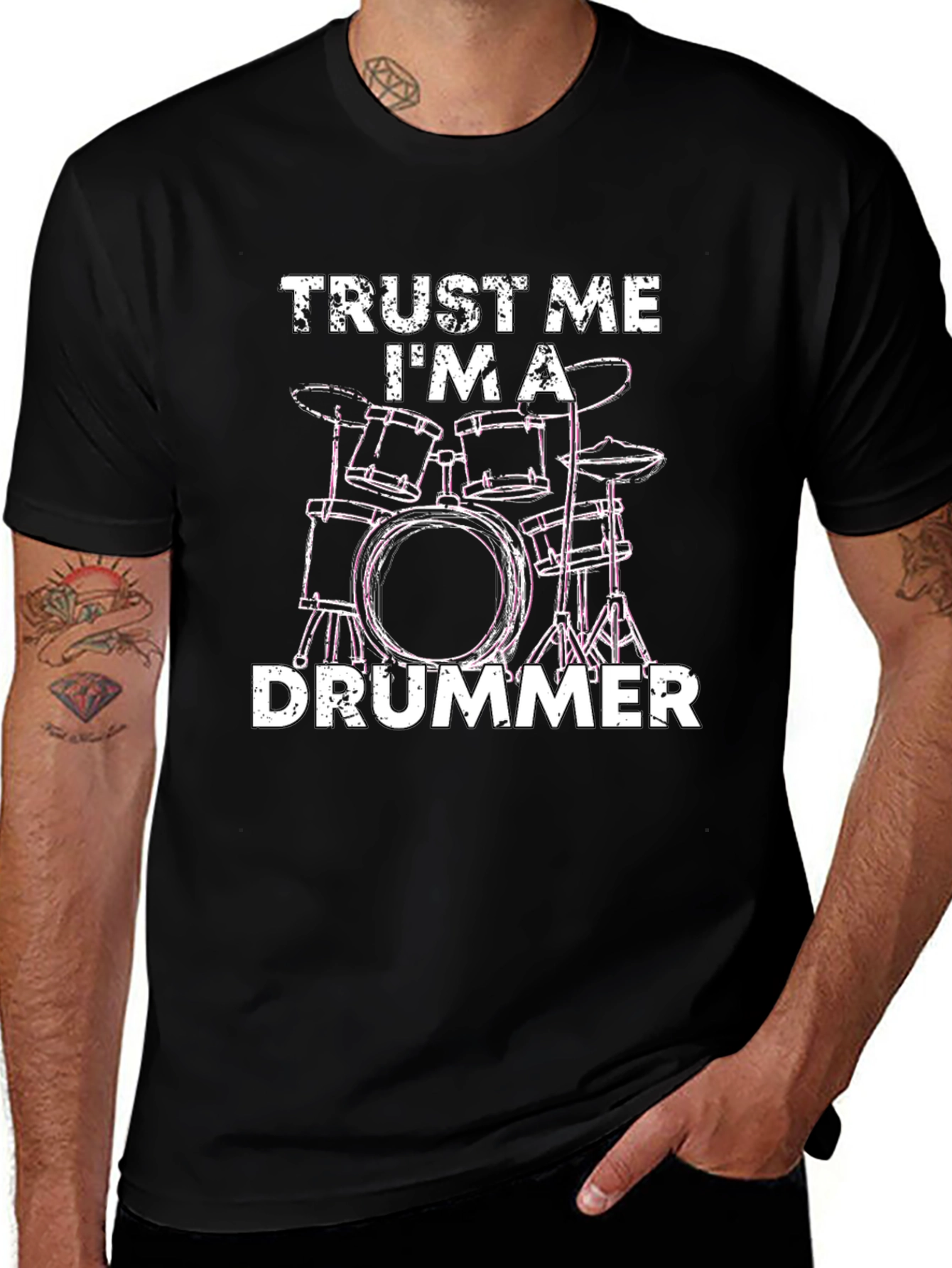 Trust Me Im a Drummer T-Shirt - Black