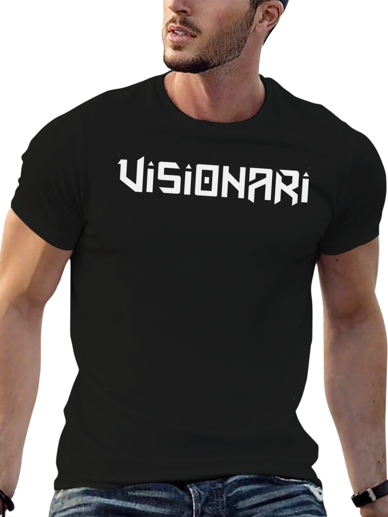 Visionari Black Graphic T-Shirt