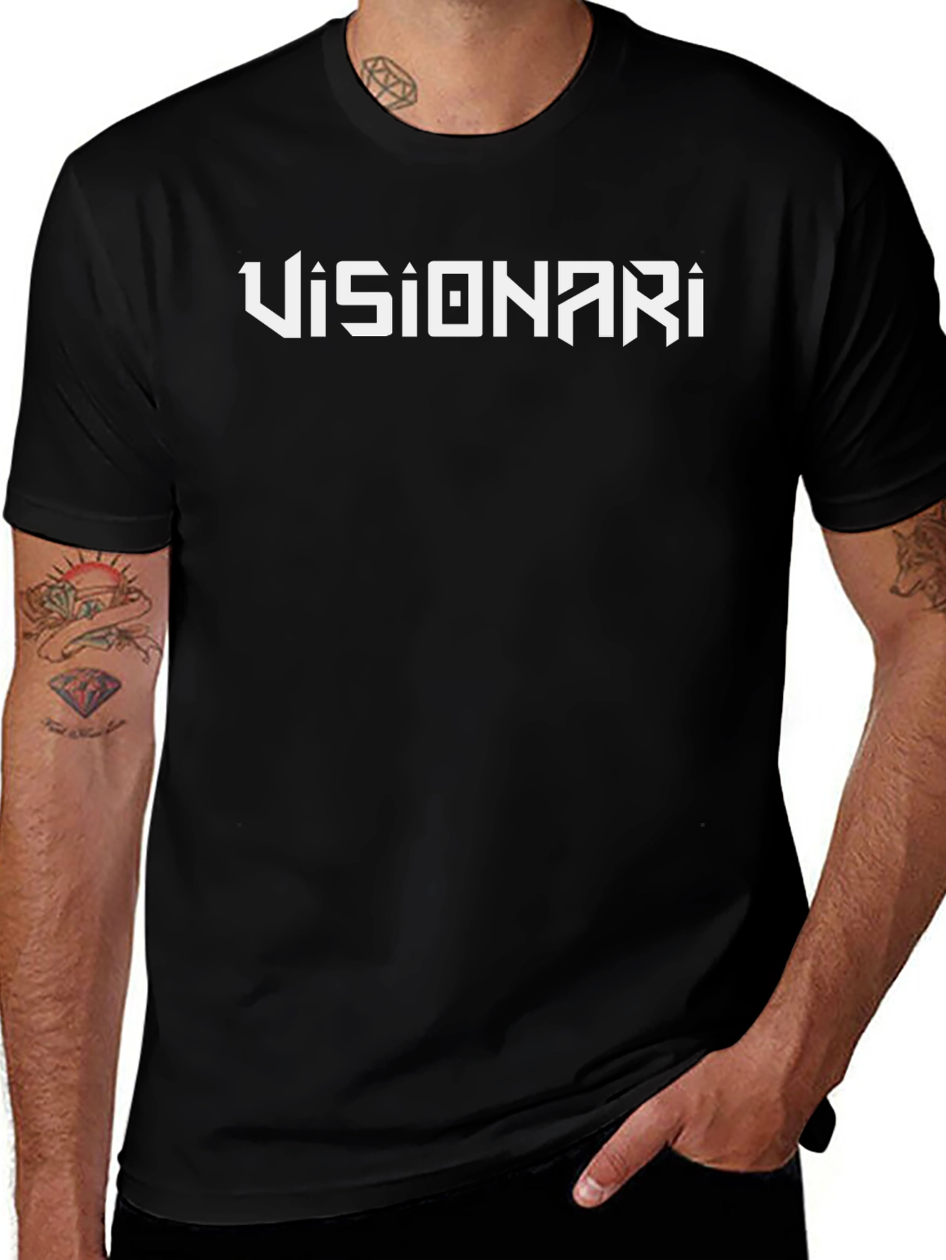 Visionari Black Graphic T-Shirt