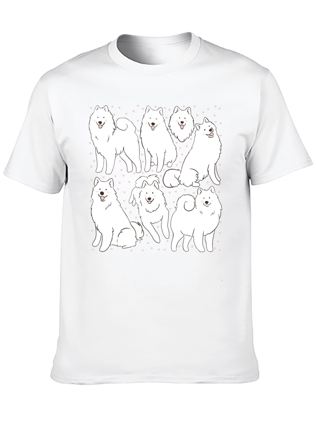 Dog Lover T-Shirt - Samoyed Puppy Pattern