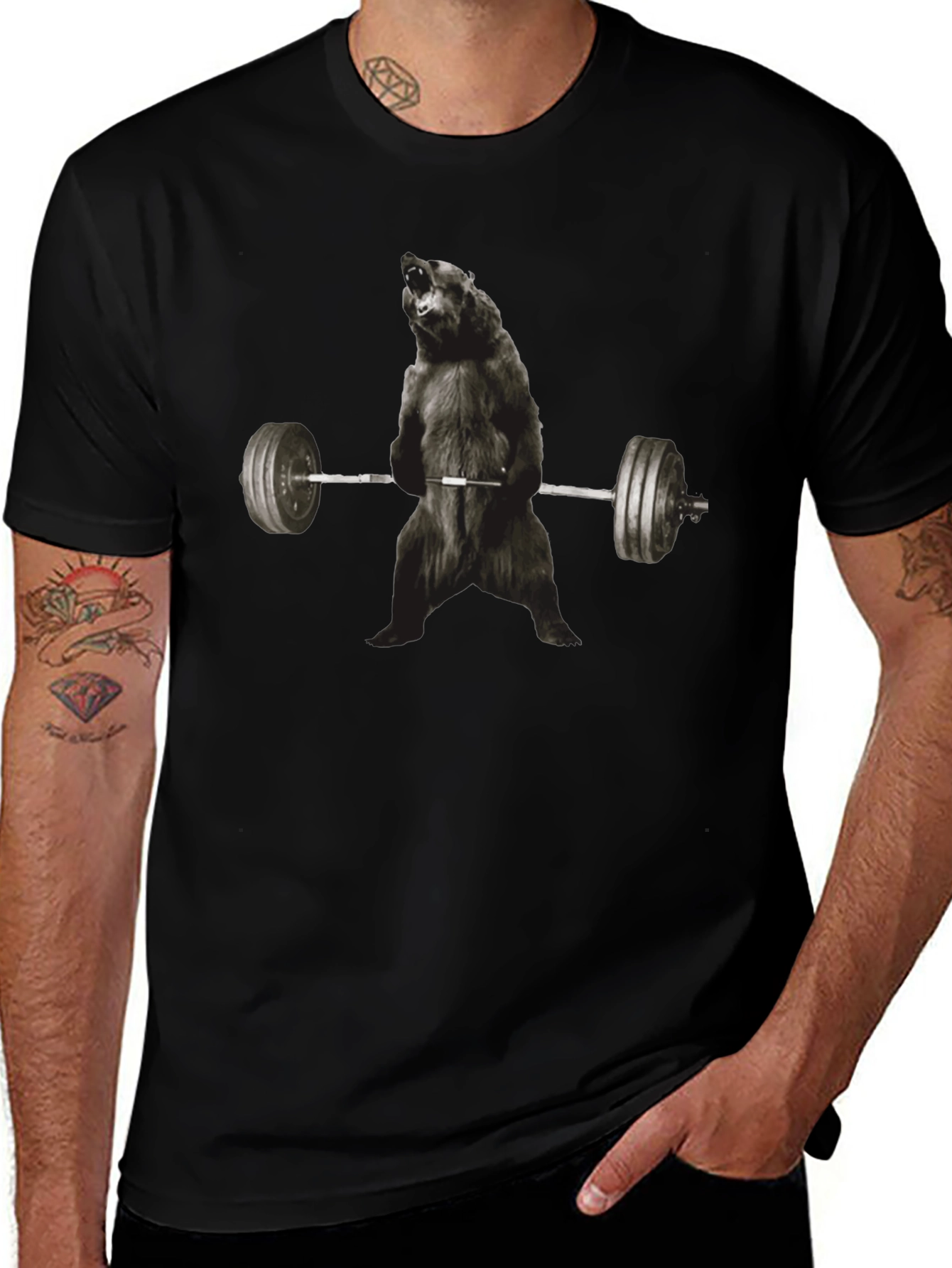 Bear Weightlifting T-Shirt - Gym Beast Mode