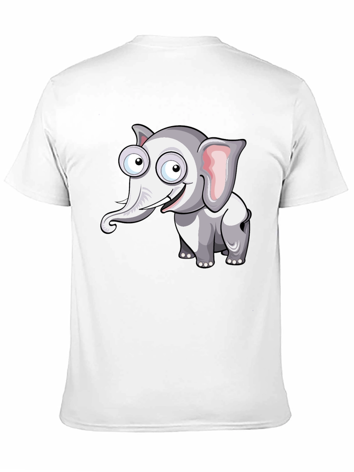 Cartoon Elephant Graphic Black T-Shirt