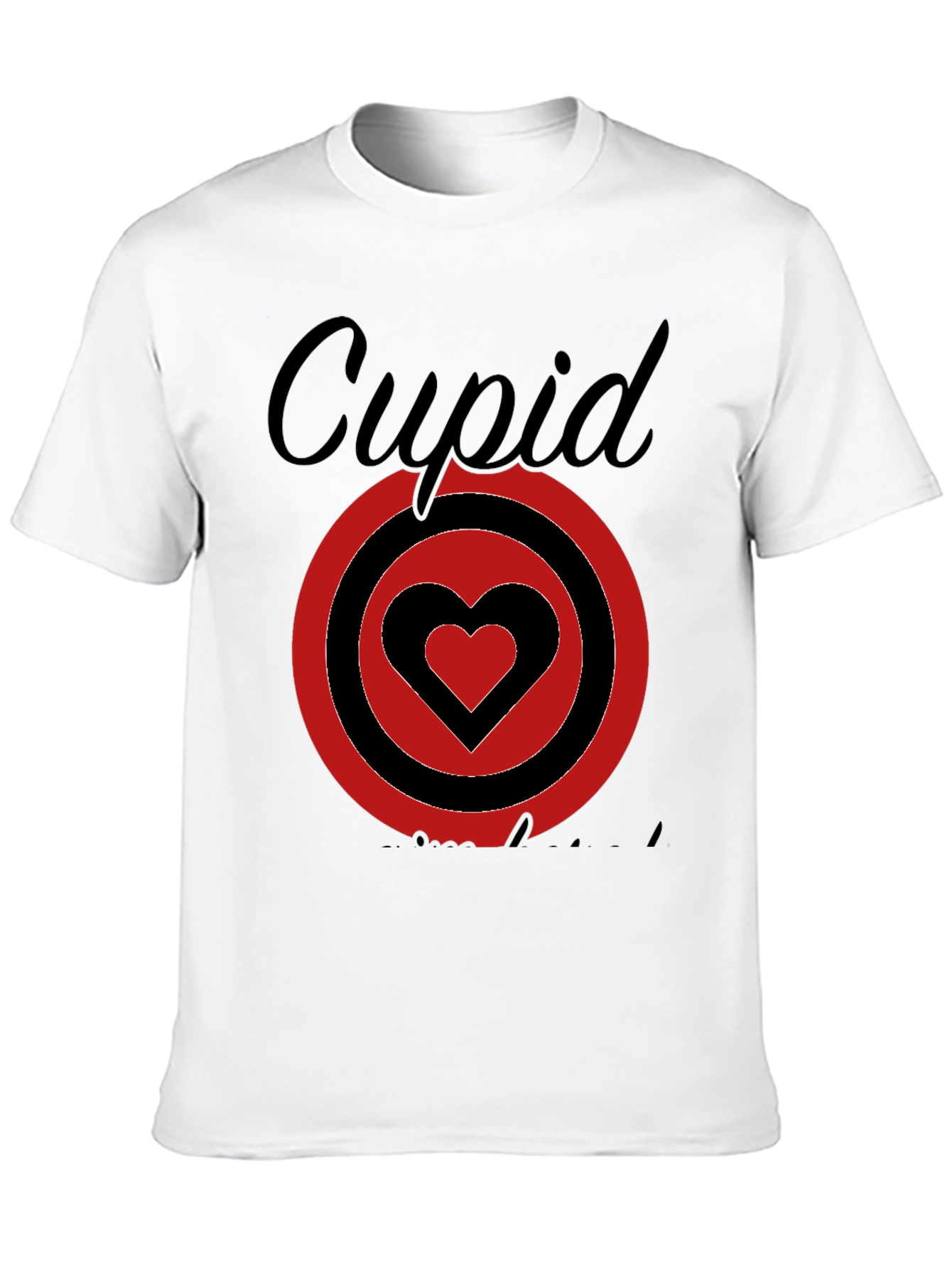 Cupid Heart Target Graphic Tee - Black Cotton