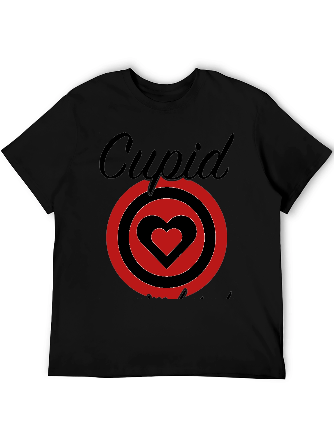 Cupid Heart Target Graphic Tee - Black Cotton