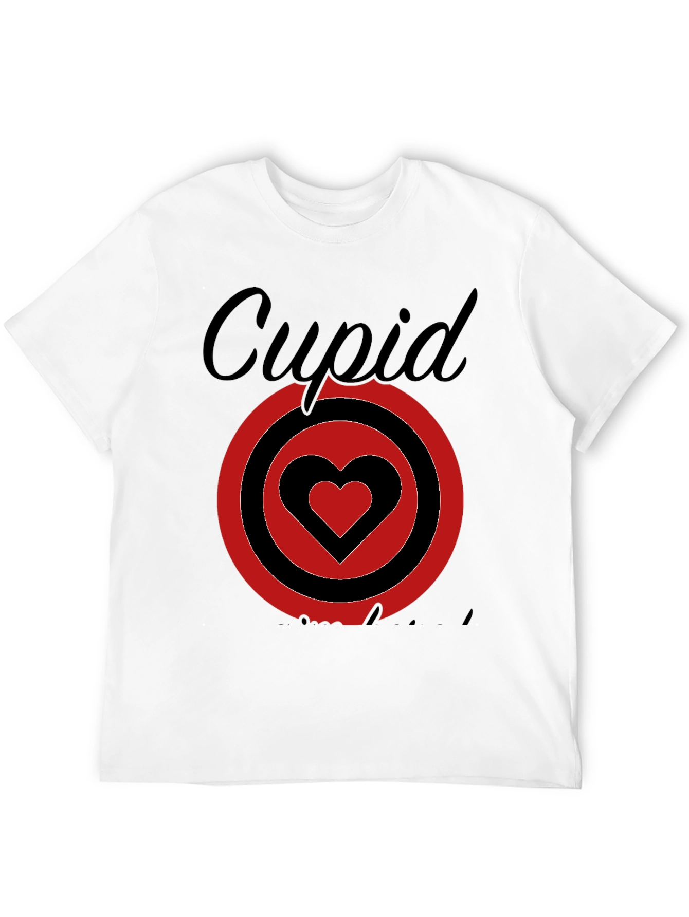 Cupid Heart Target Graphic Tee - Black Cotton