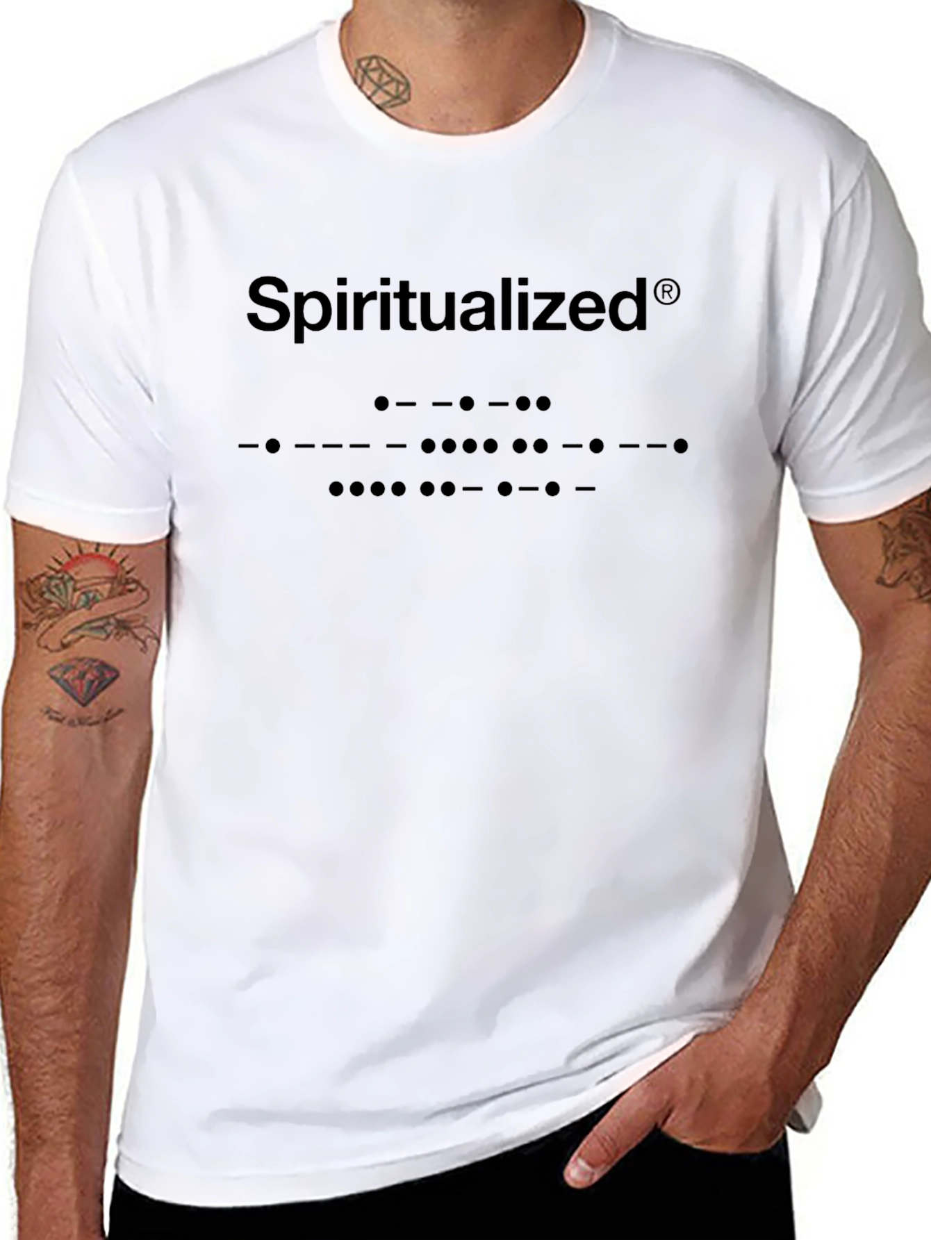 Spiritualized Band Logo Morse Code Black T-Shirt