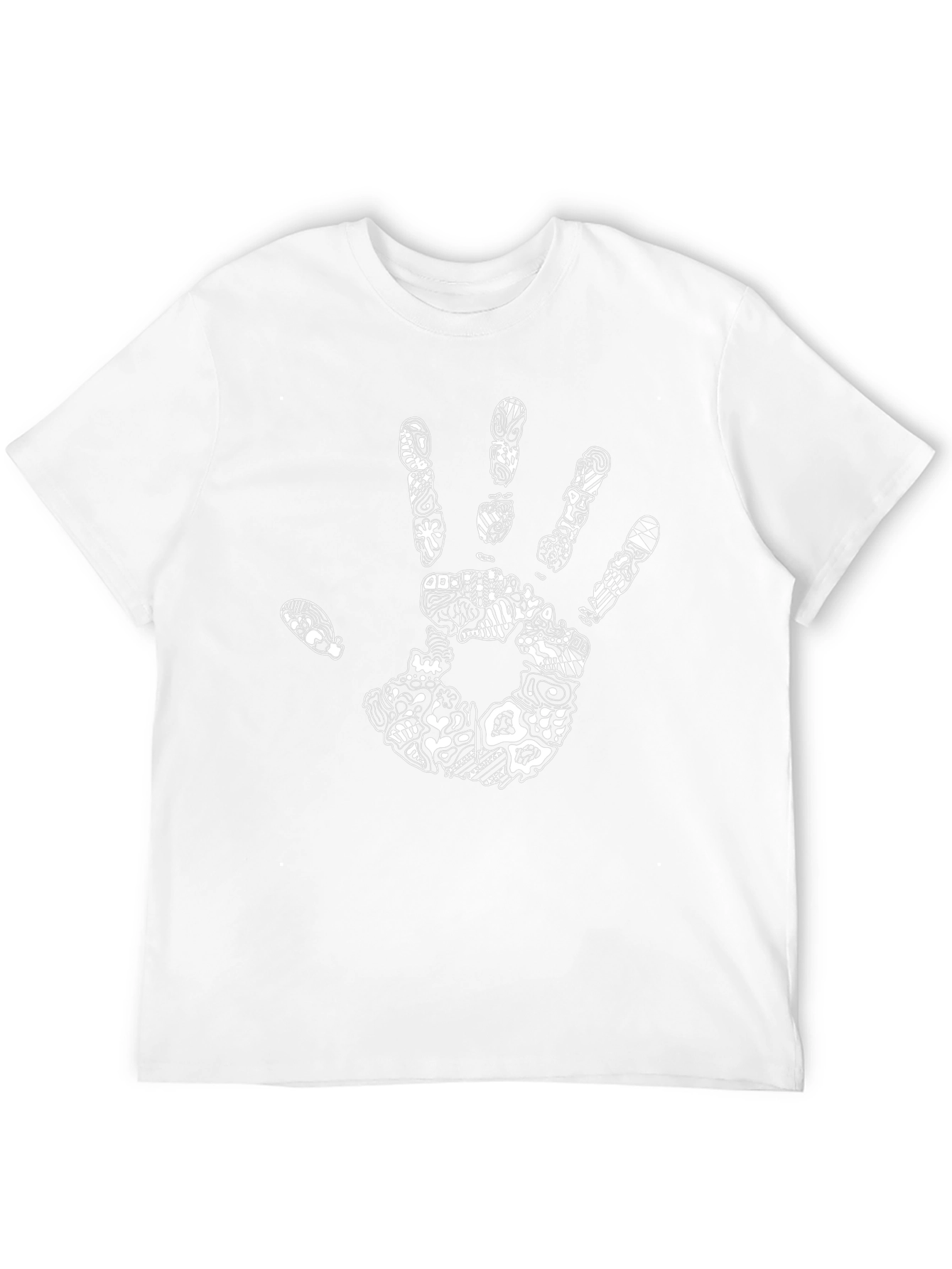 Abstract Hand Print Black Graphic Tee
