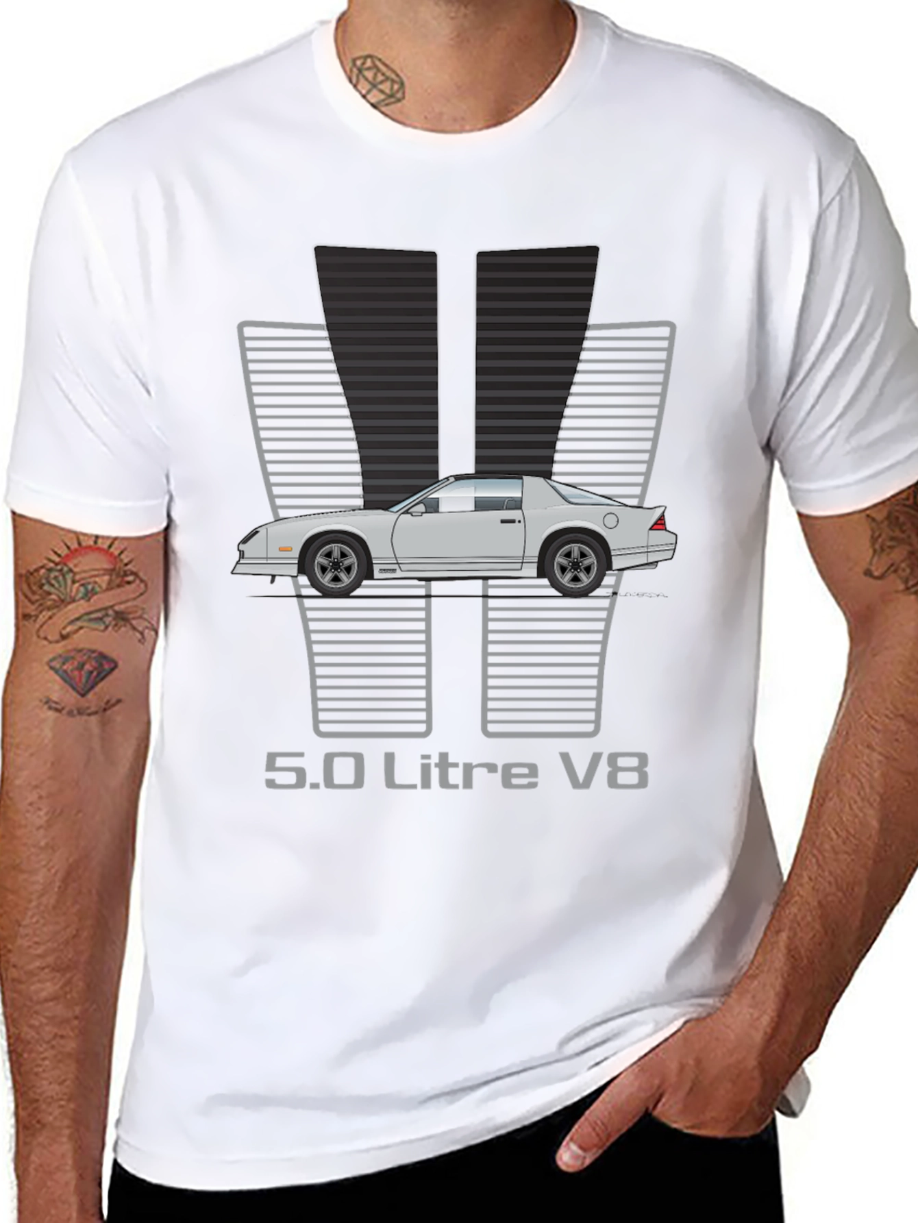 5.0 Litre V8 Car Graphic T-Shirt