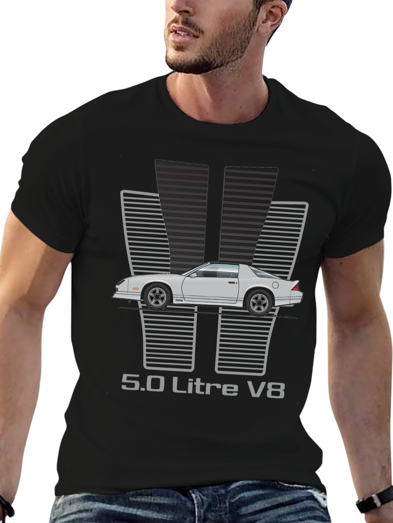 5.0 Litre V8 Car Graphic T-Shirt