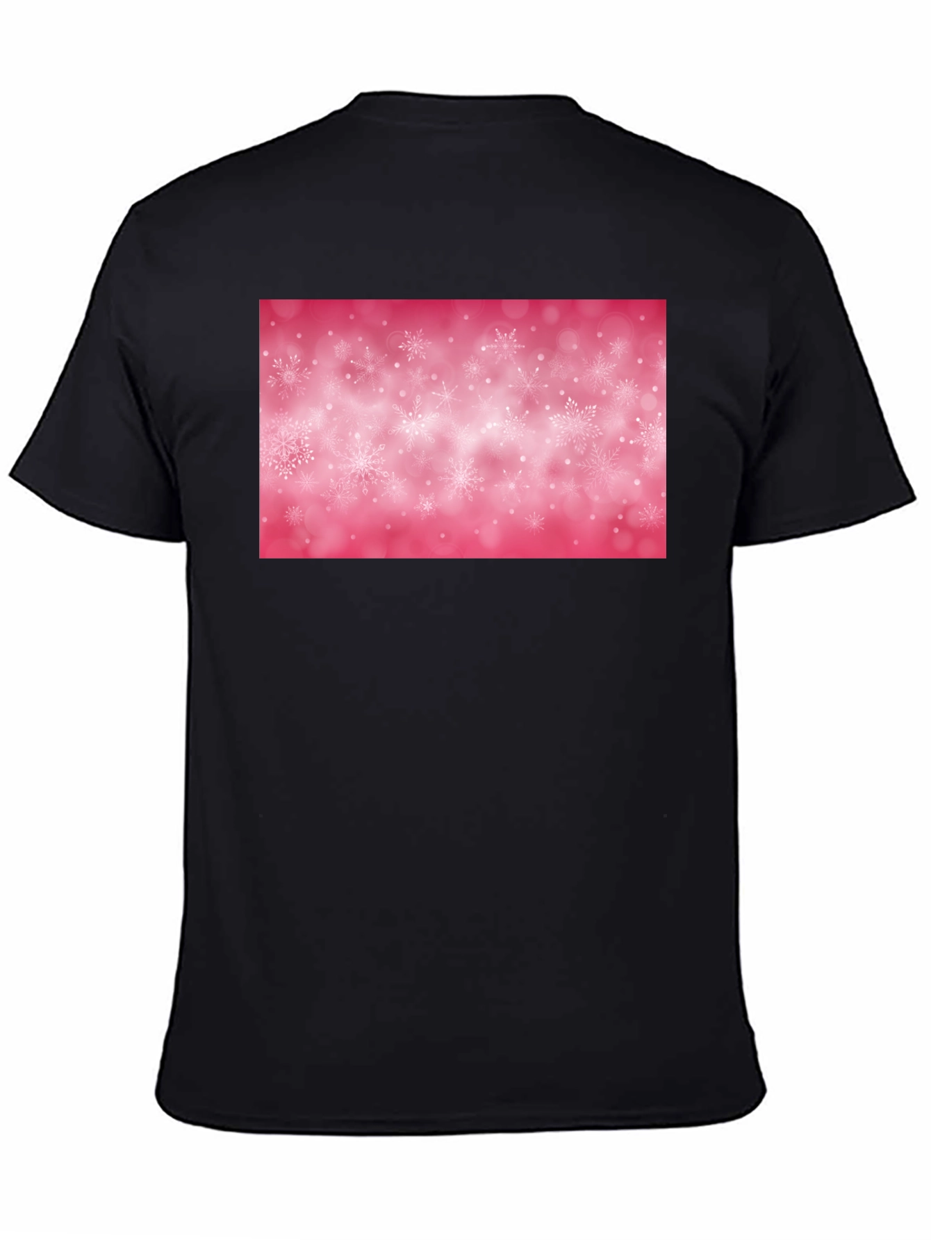 Snowflake Pattern Black T-Shirt