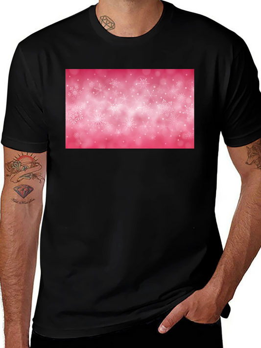 Snowflake Pattern Black T-Shirt