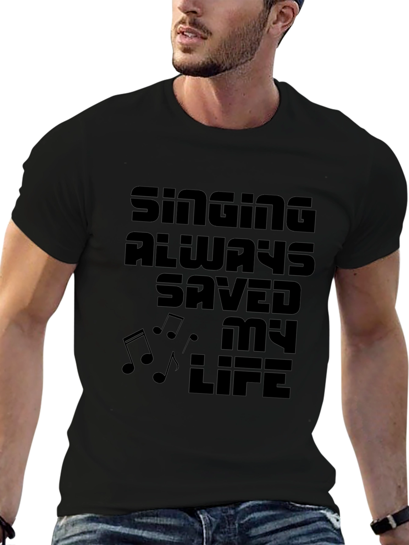 Singing Saved My Life Black Graphic Tee