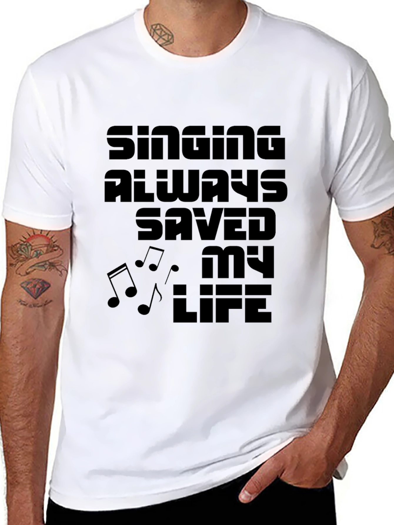 Singing Saved My Life Black Graphic Tee