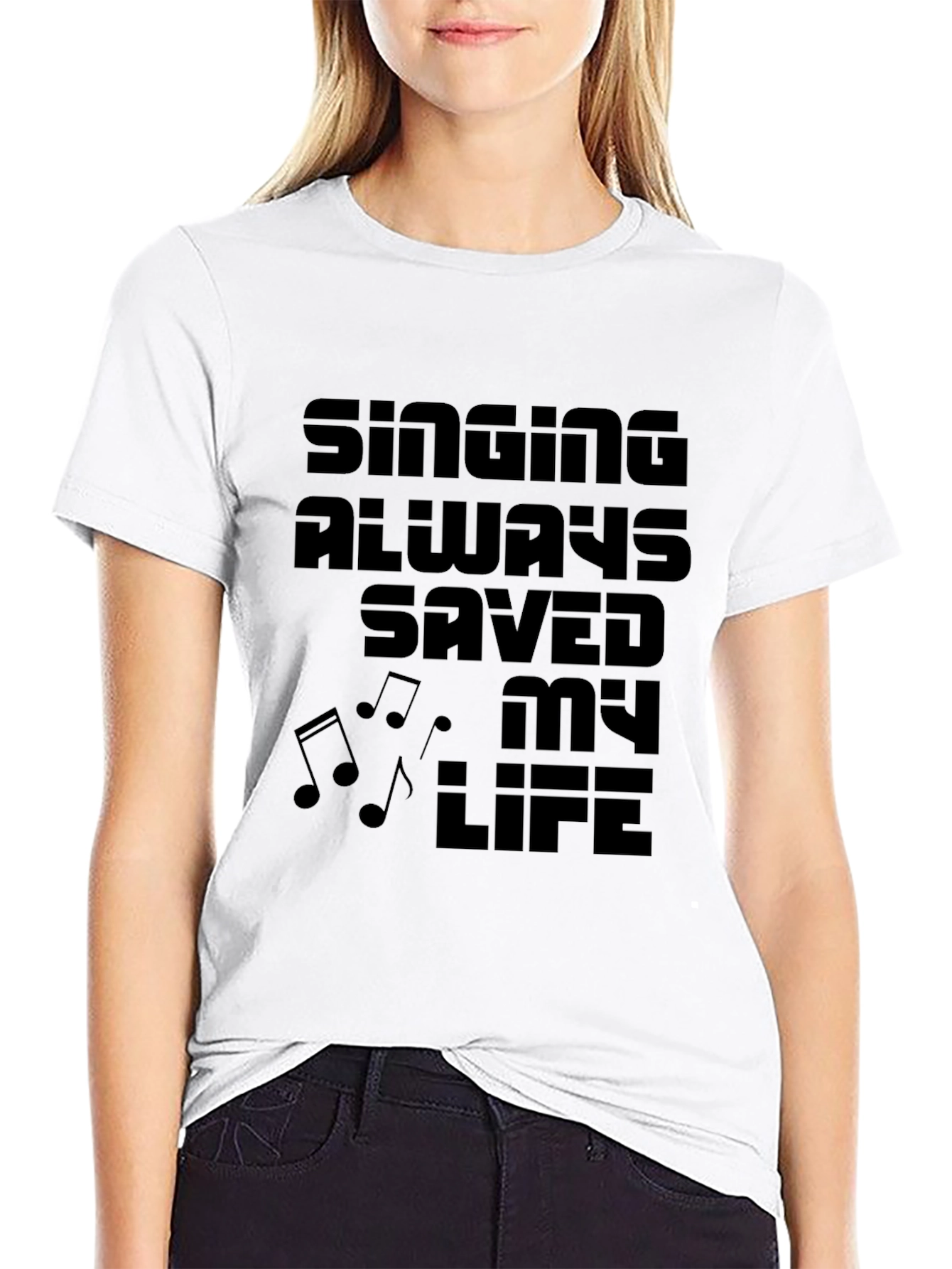 Singing Saved My Life Black Graphic Tee