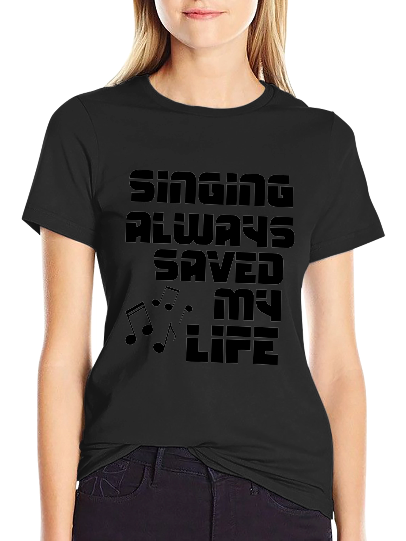 Singing Saved My Life Black Graphic Tee