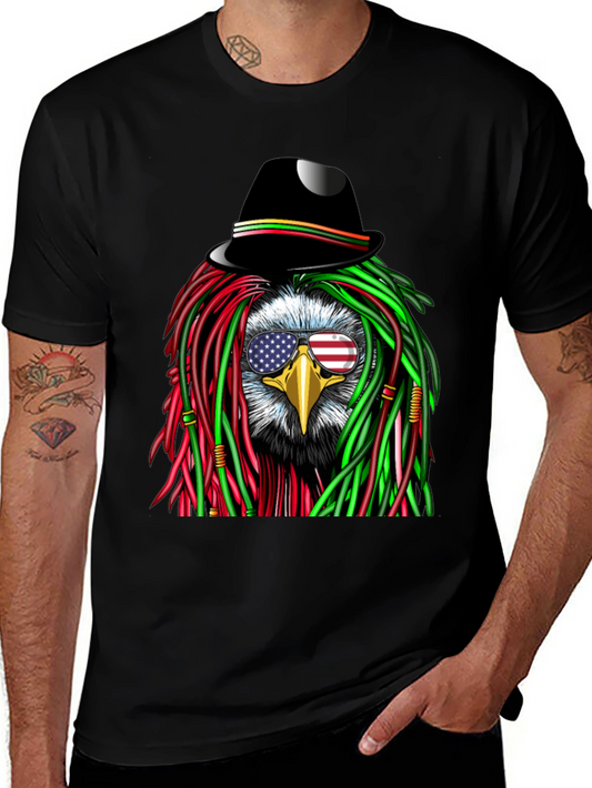 Eagle Rasta T-Shirt with American Flag Glasses