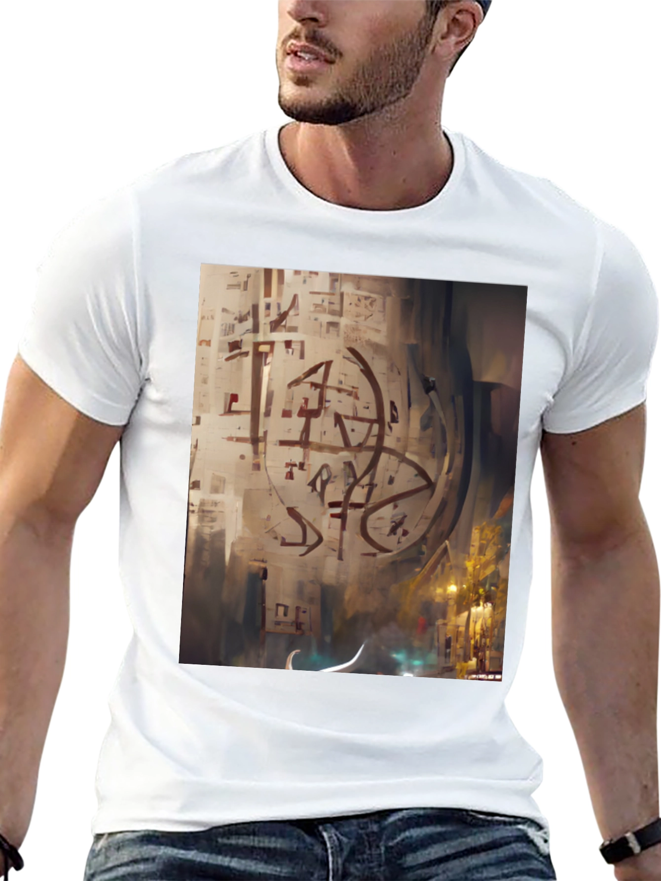 Abstract Urban Art Tee - Mens Black Graphic T-Shirt