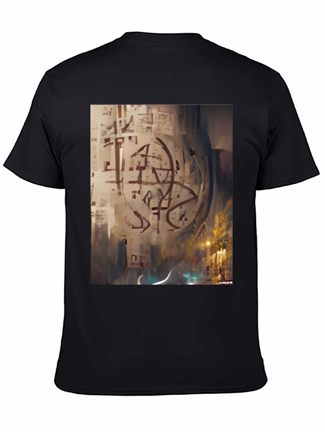 Abstract Urban Art Tee - Mens Black Graphic T-Shirt