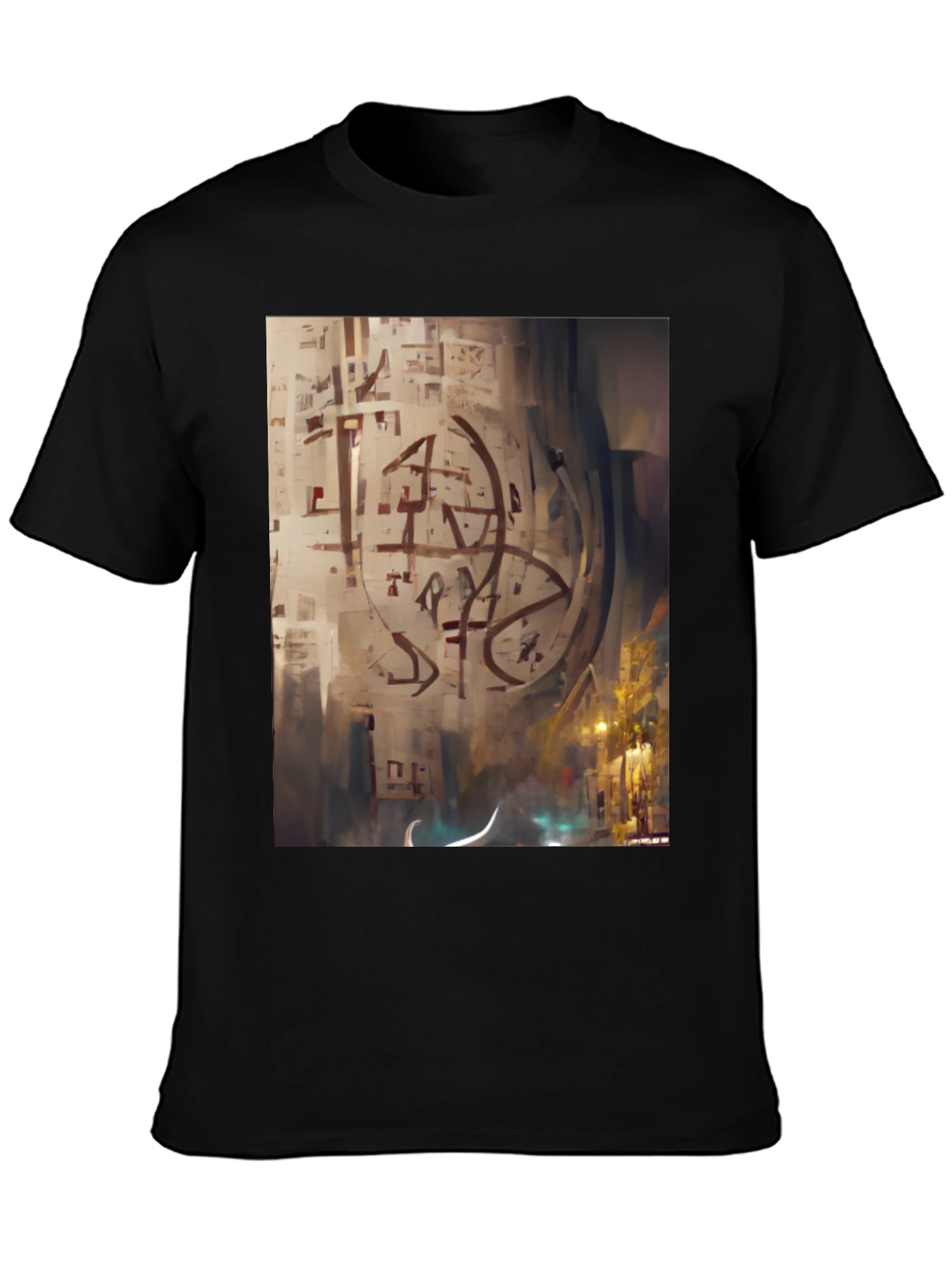 Abstract Urban Art Tee - Mens Black Graphic T-Shirt