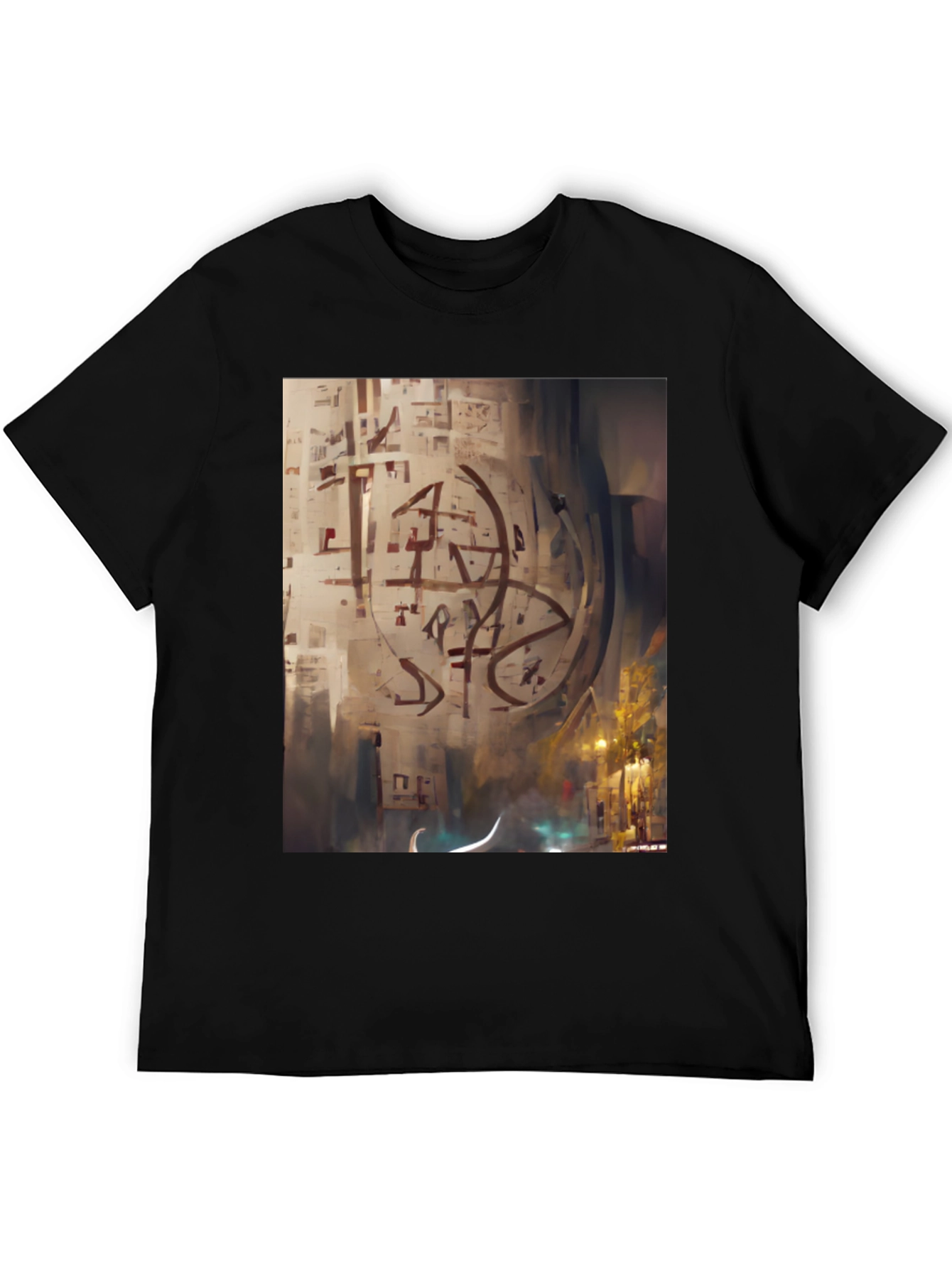 Abstract Urban Art Tee - Mens Black Graphic T-Shirt