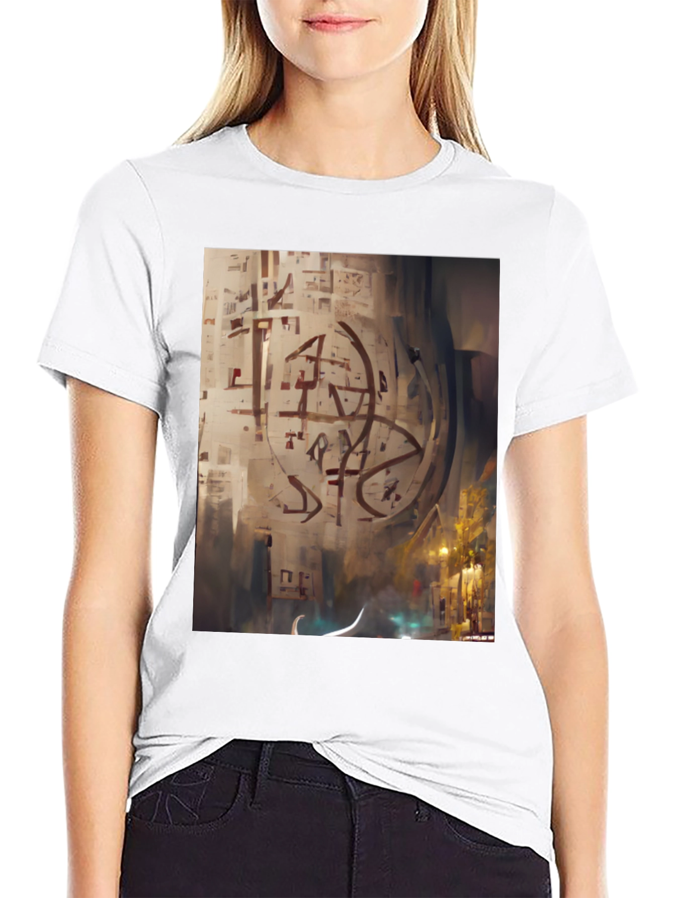 Abstract Urban Art Tee - Mens Black Graphic T-Shirt