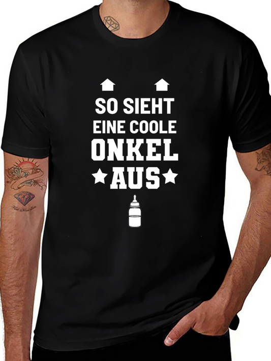 Cool Uncle T-Shirt - So Sieht Eine Coole Onkel Aus - Black Cotton Tee