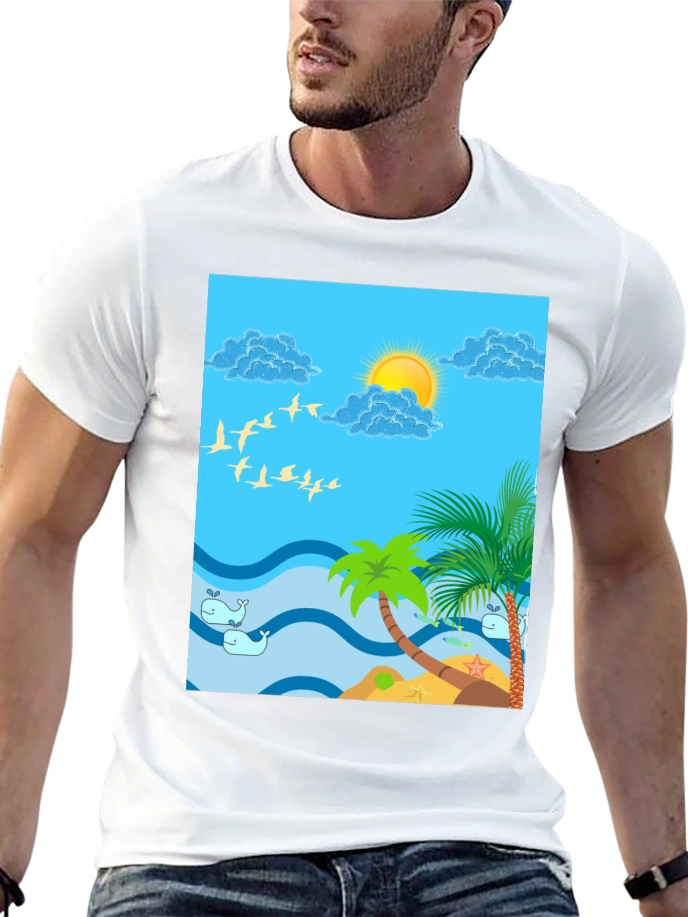 Tropical Island Graphic T-Shirt