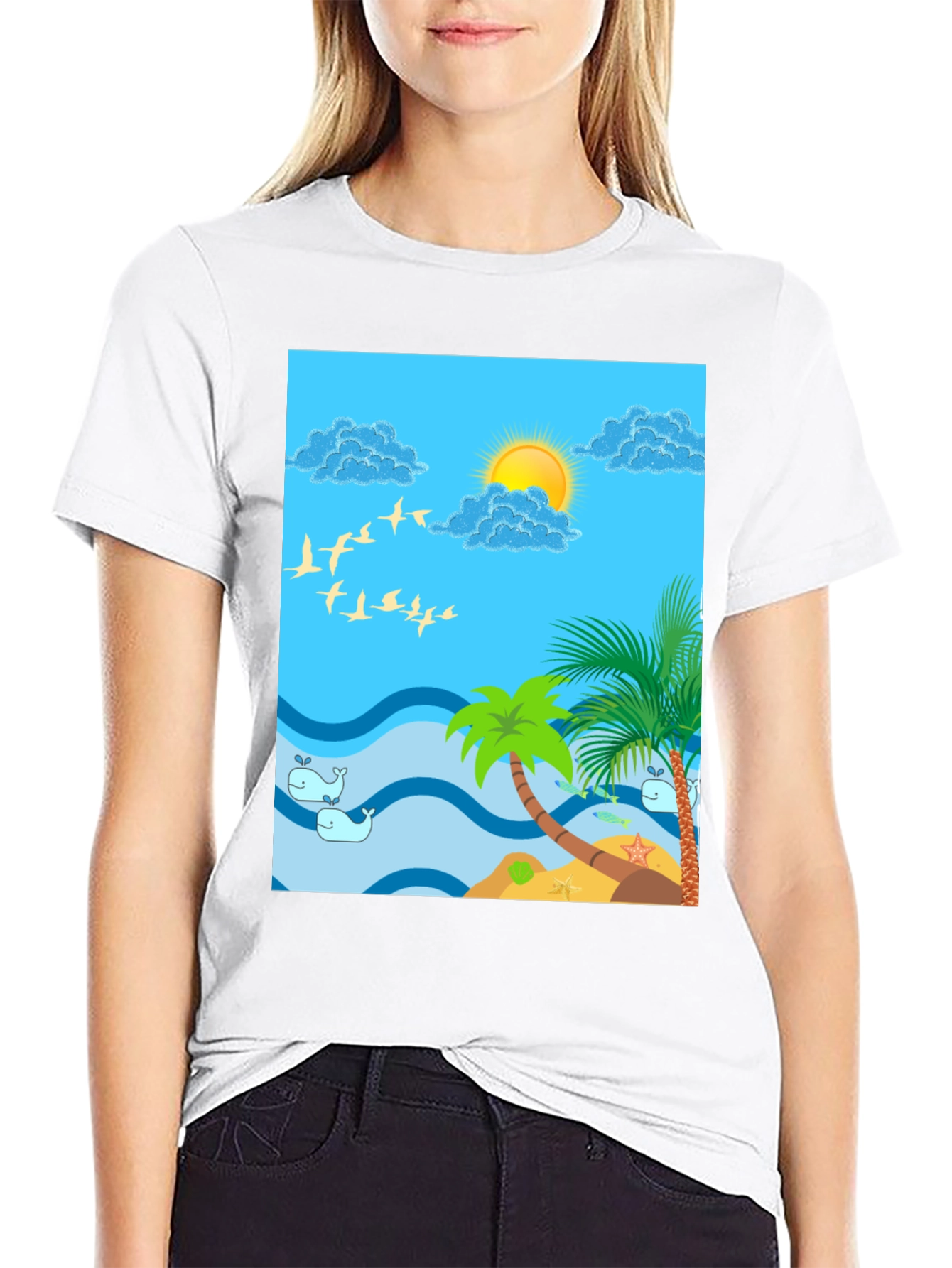 Tropical Island Graphic T-Shirt